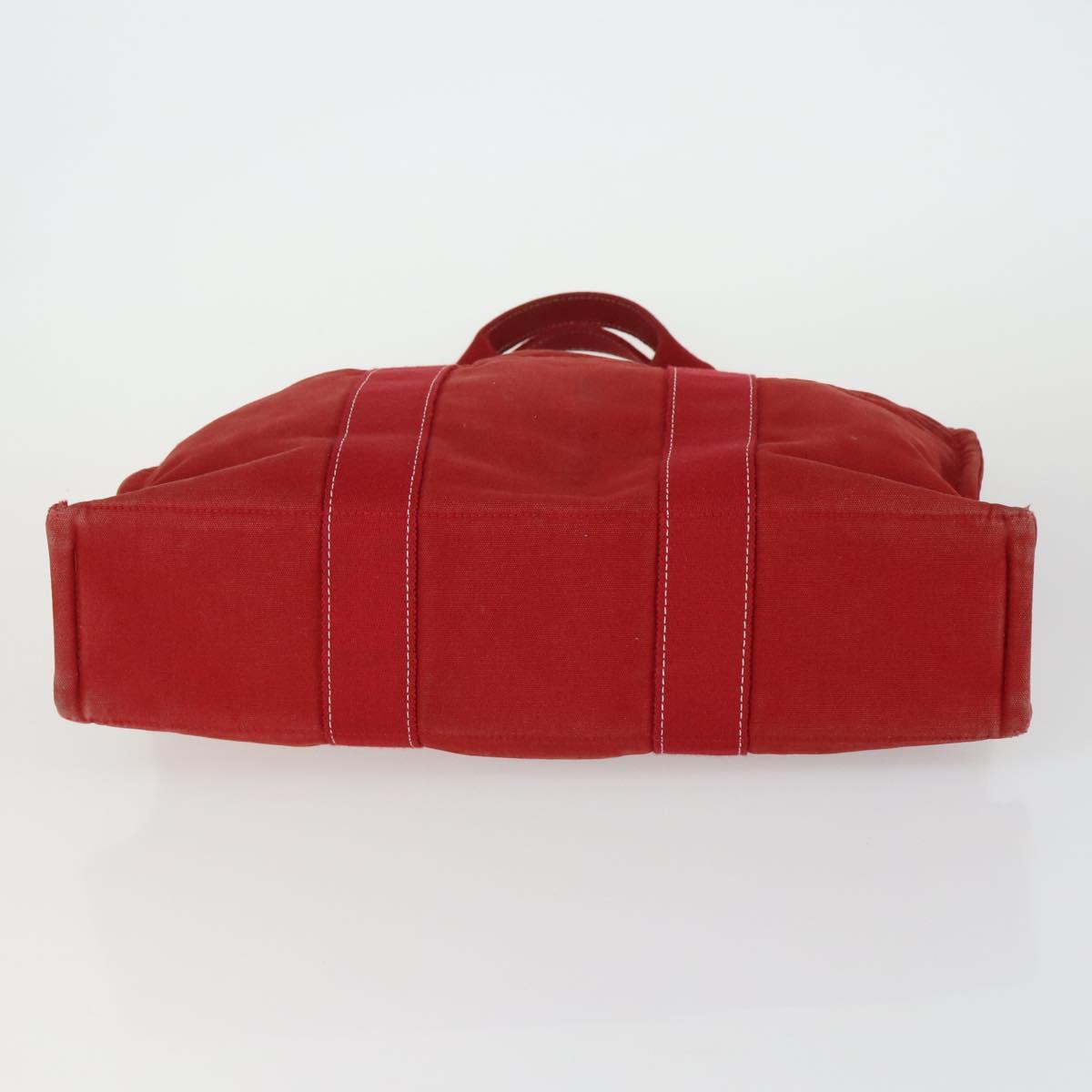 HERMES Fourre Tout Hand Bag Canvas 4 Set Black Red Bordeaux Auth 160325