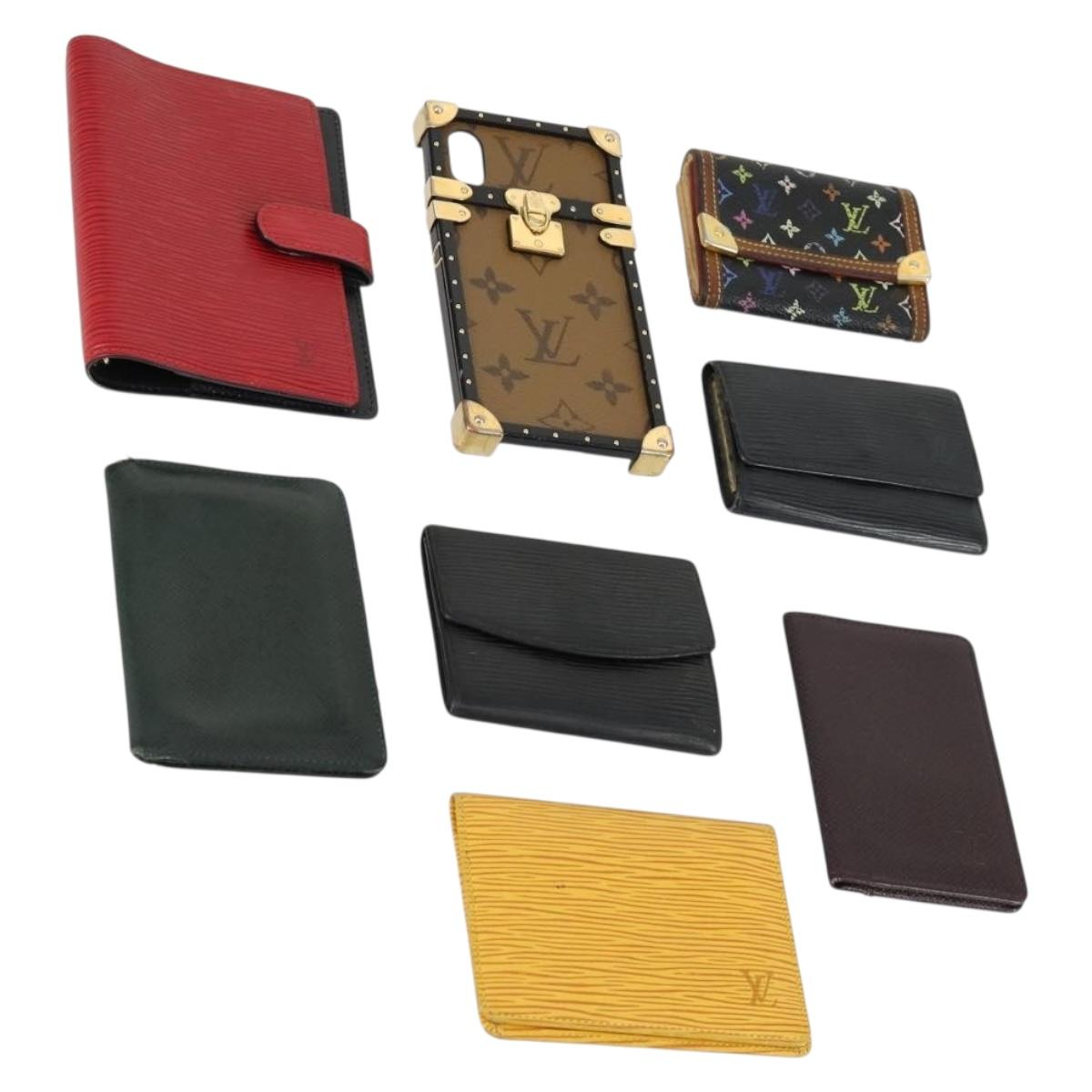 LOUIS VUITTON Epi Key Case 8 sets Red Yellow black LV Auth 160332