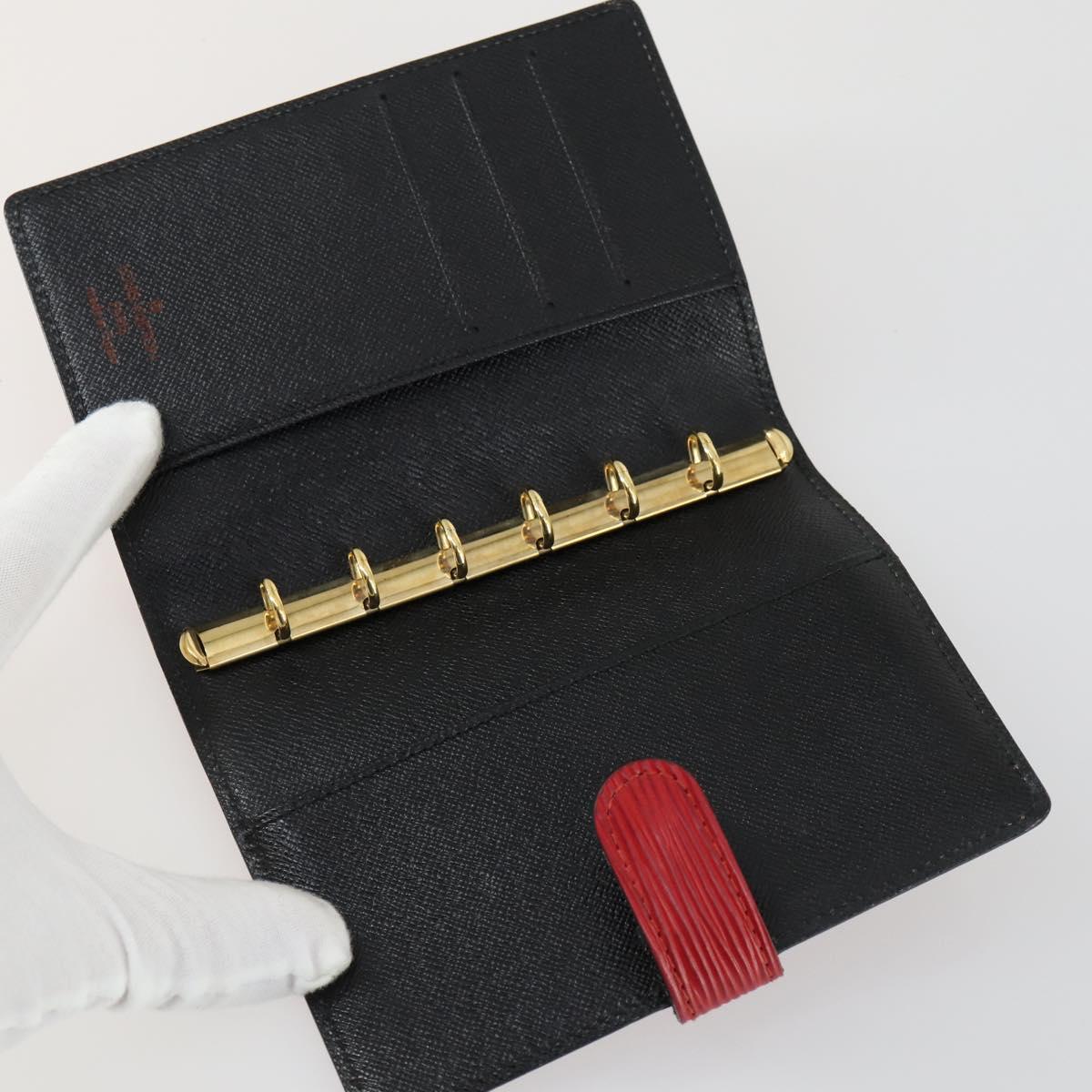 LOUIS VUITTON Epi Key Case 8 sets Red Yellow black LV Auth 160332