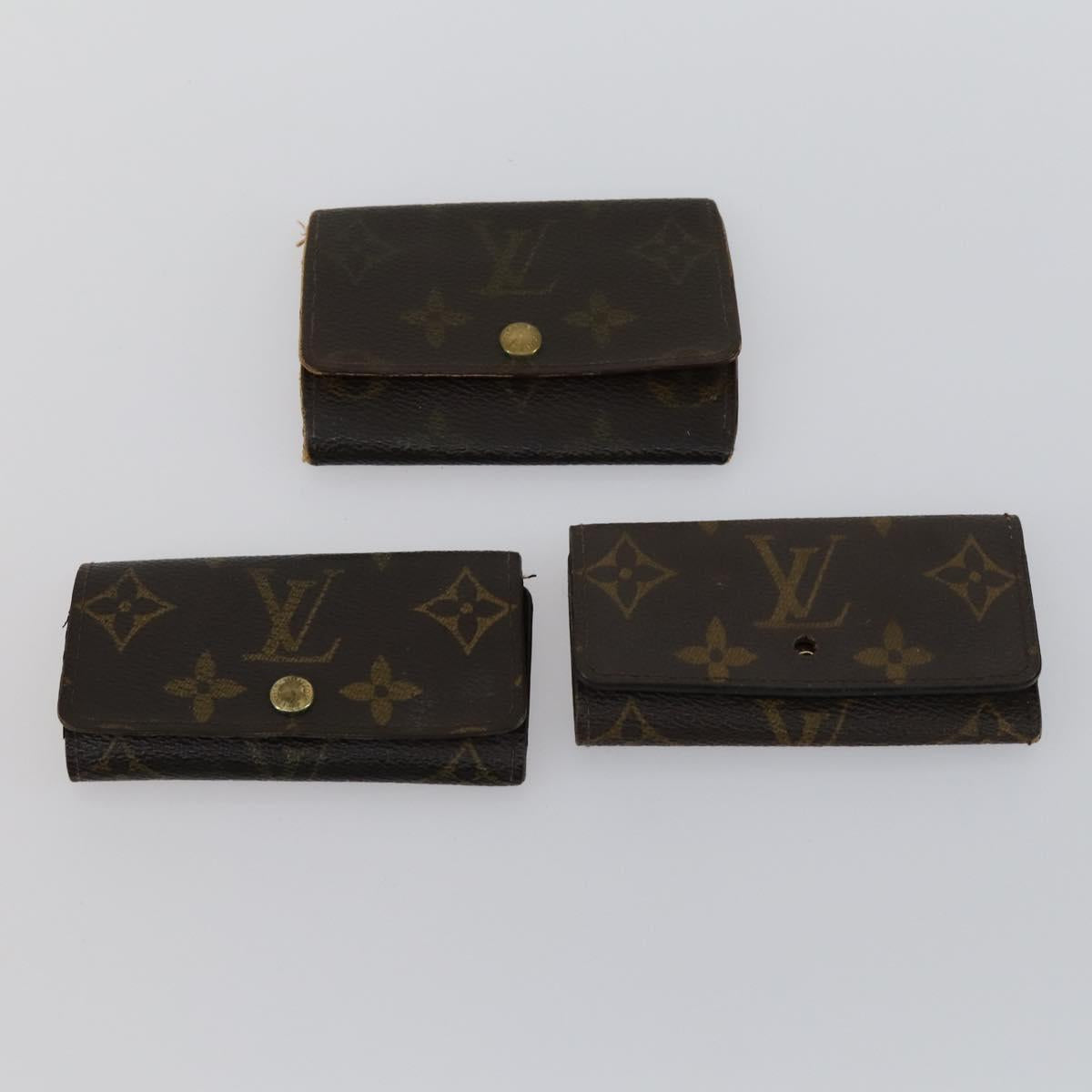 LOUIS VUITTON Damier Ebene Monogram Key Case 6 Set LV Auth 160333