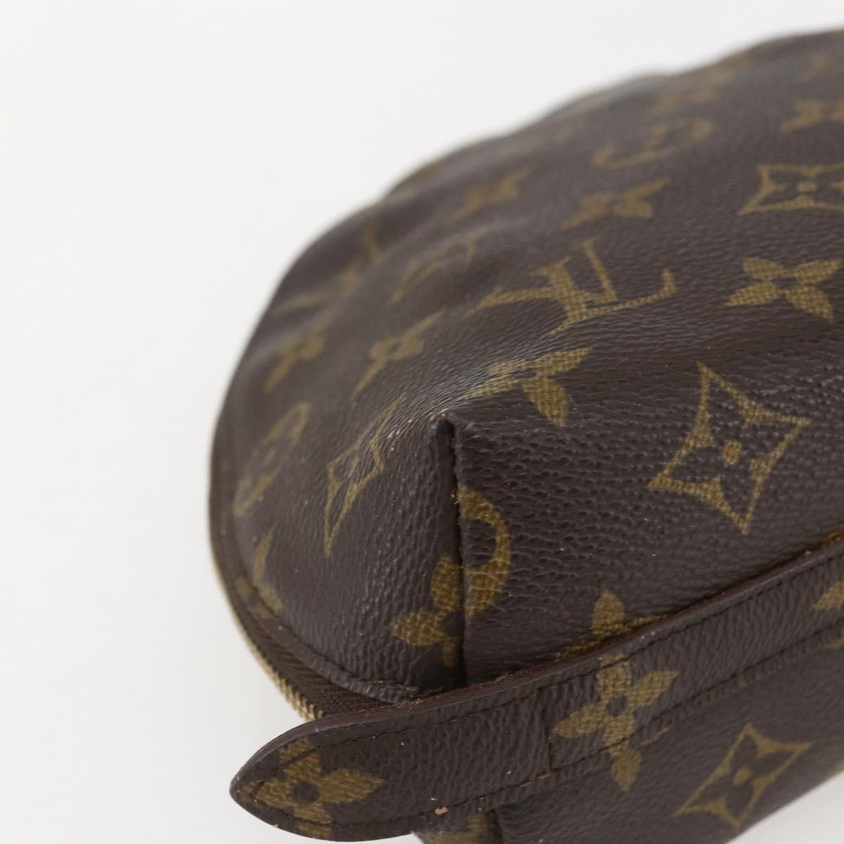 LOUIS VUITTON Monogram Trousse Demi Ronde Cosmetic Pouch M47520 LV Auth 160342