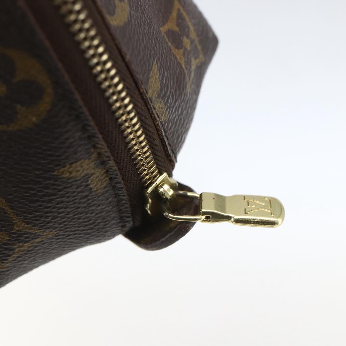 LOUIS VUITTON Monogram Trousse Demi Ronde Cosmetic Pouch M47520 LV Auth 160342