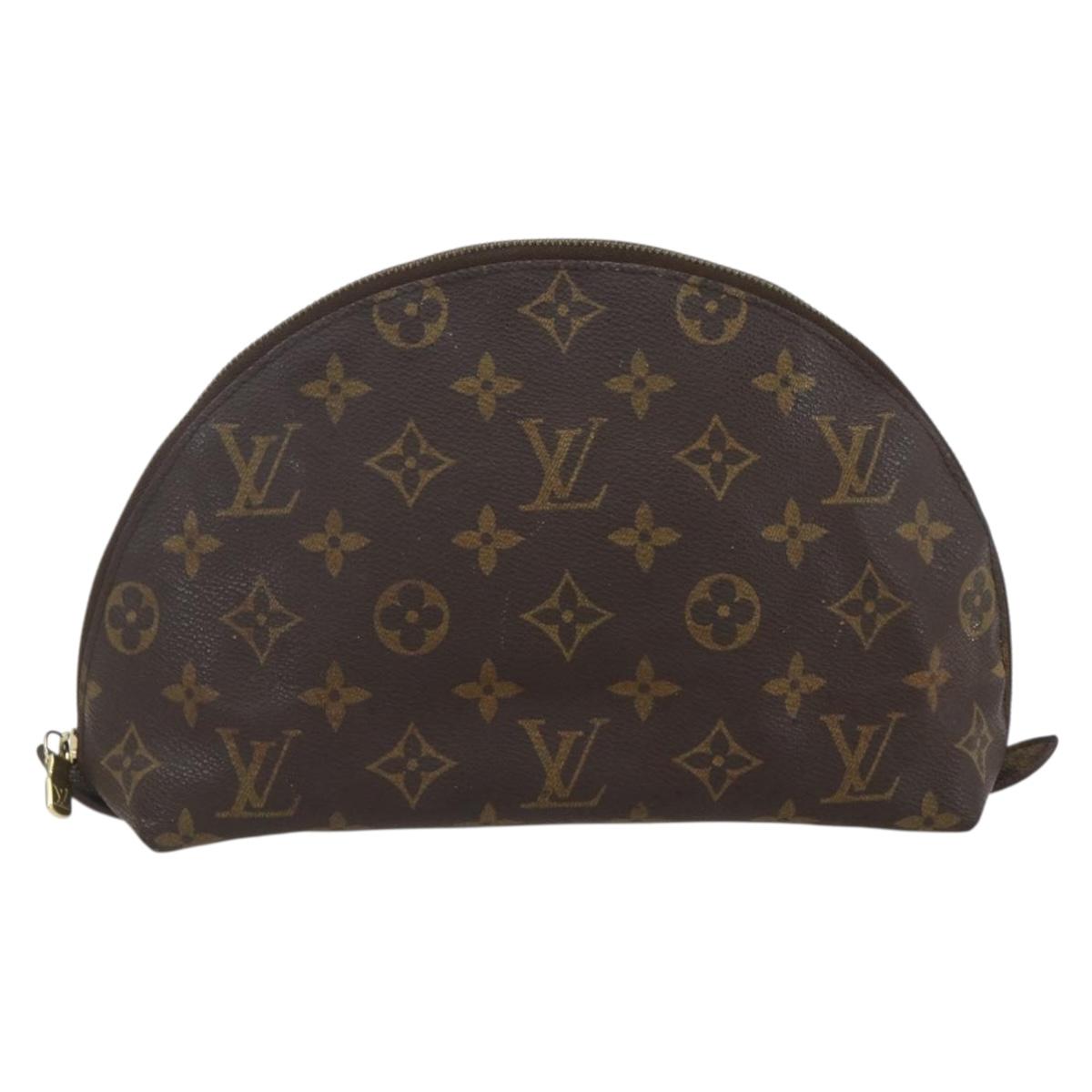 LOUIS VUITTON Monogram Trousse Demi Ronde Cosmetic Pouch M47520 LV Auth 160342