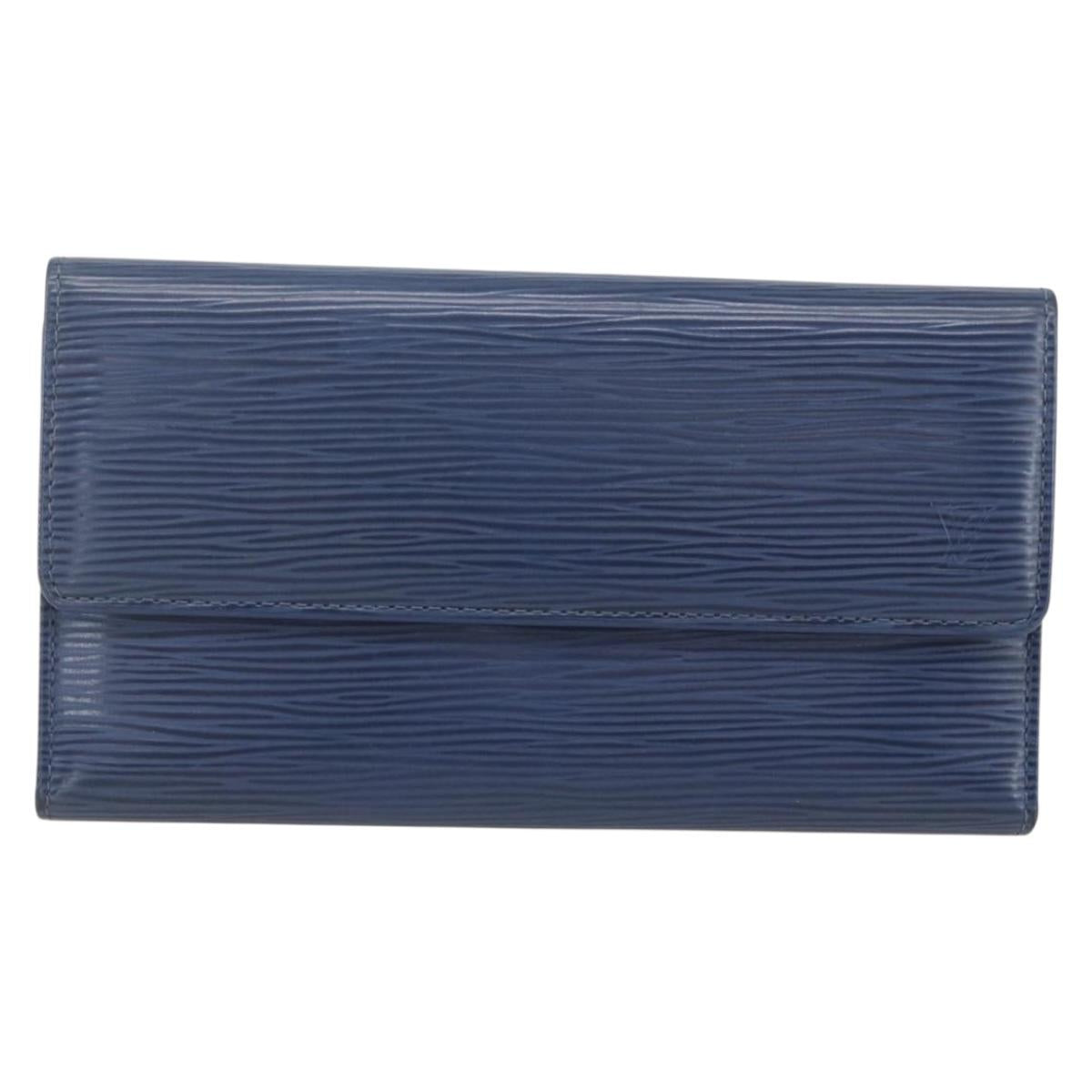 LOUIS VUITTON Epi Porte Tresor International Wallet Myrtille M6338G Auth 160358