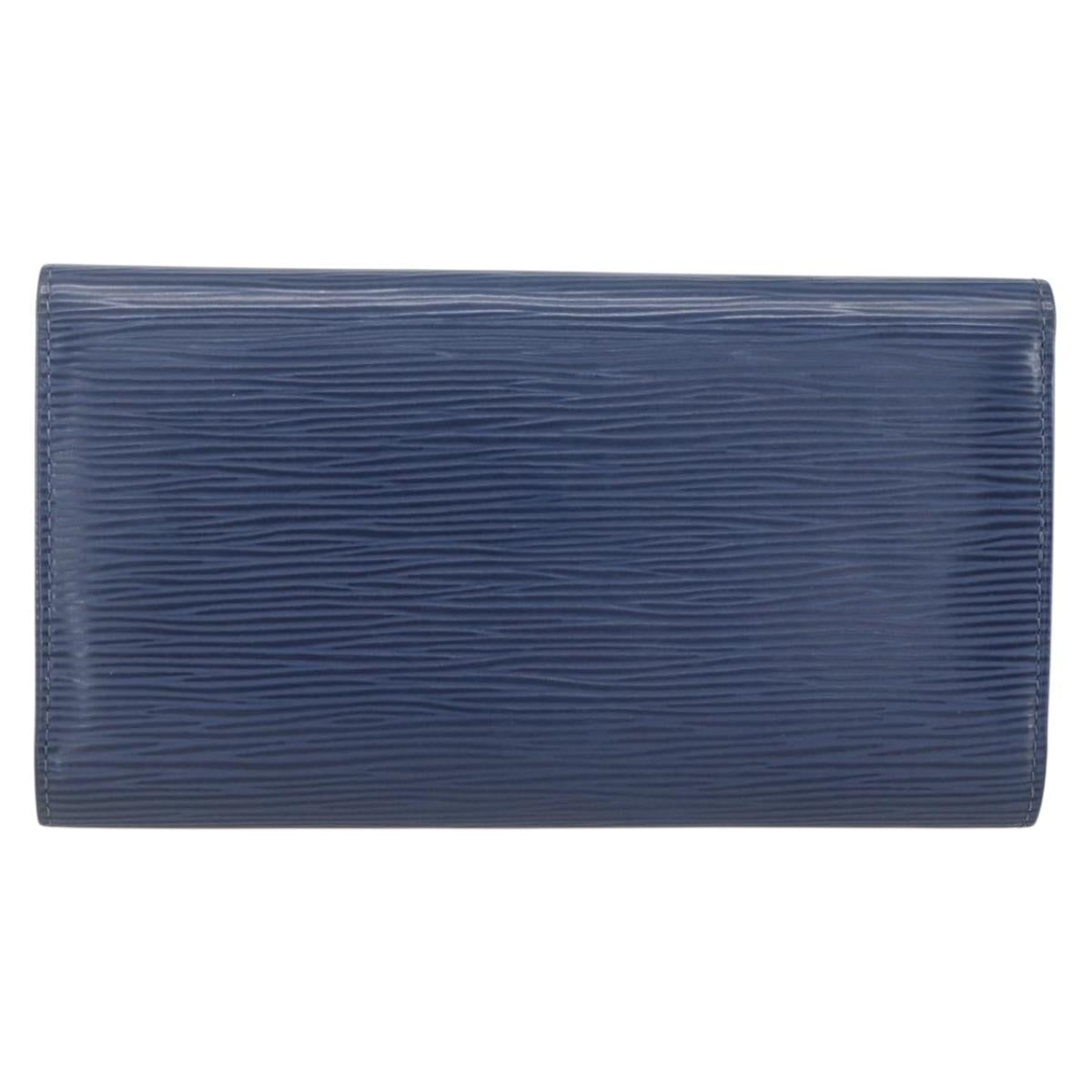 LOUIS VUITTON Epi Porte Tresor International Wallet Myrtille M6338G Auth 160358