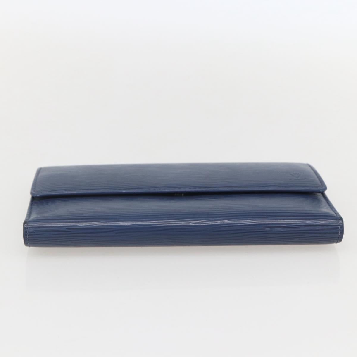 LOUIS VUITTON Epi Porte Tresor International Wallet Myrtille M6338G Auth 160358