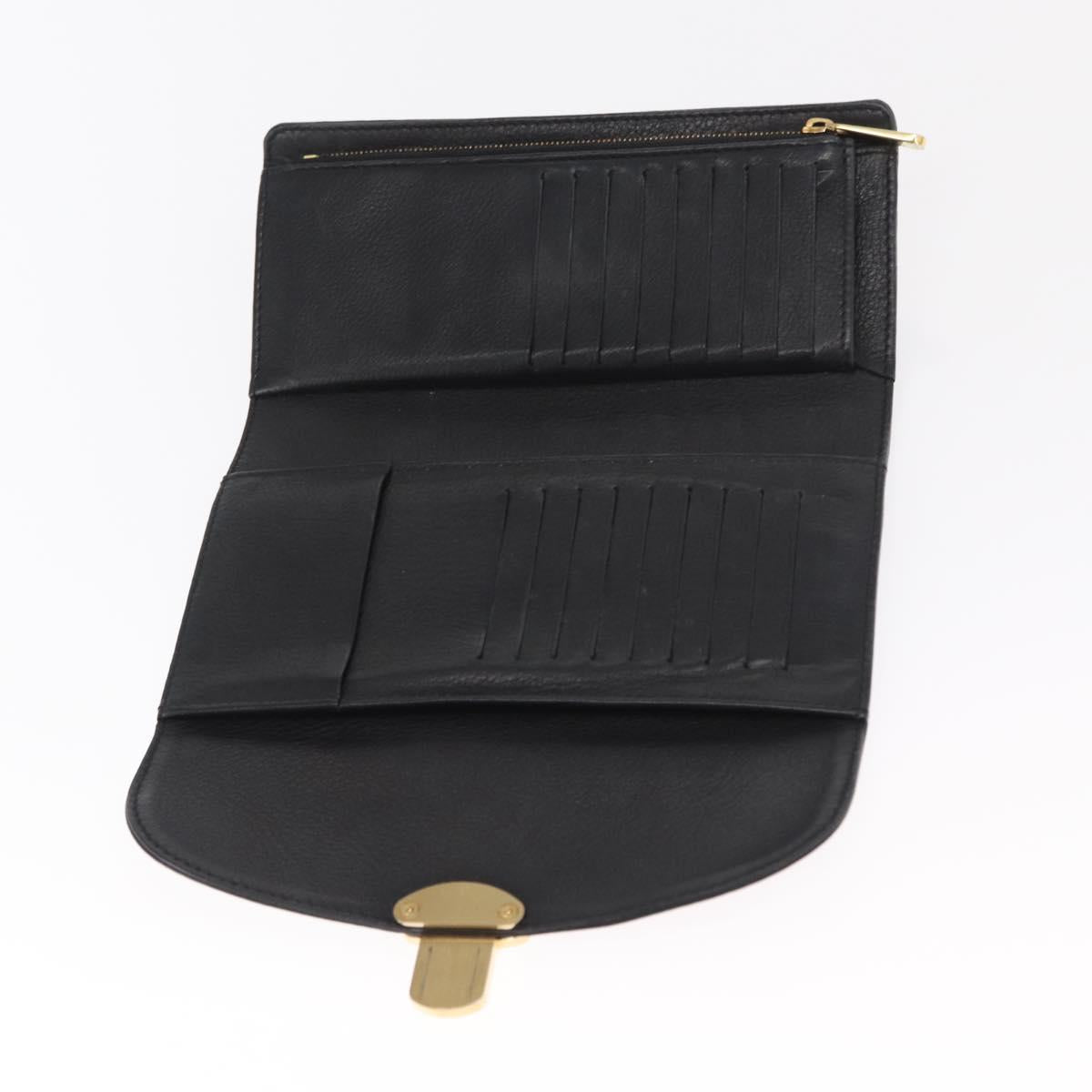 LOUIS VUITTON Mahina Portefeuille Amelia Long Wallet Black M95549 LV Auth 160362