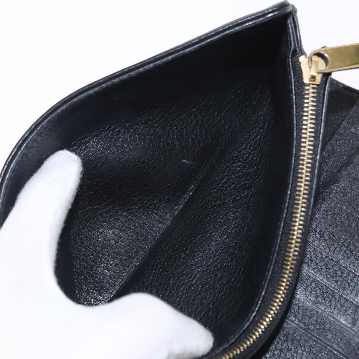 LOUIS VUITTON Mahina Portefeuille Amelia Long Wallet Black M95549 LV Auth 160362