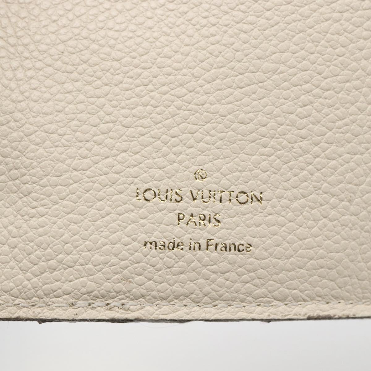 LOUIS VUITTON Empreinte Portefeuille Curie's Compact Wallet Cream LV Auth 160363