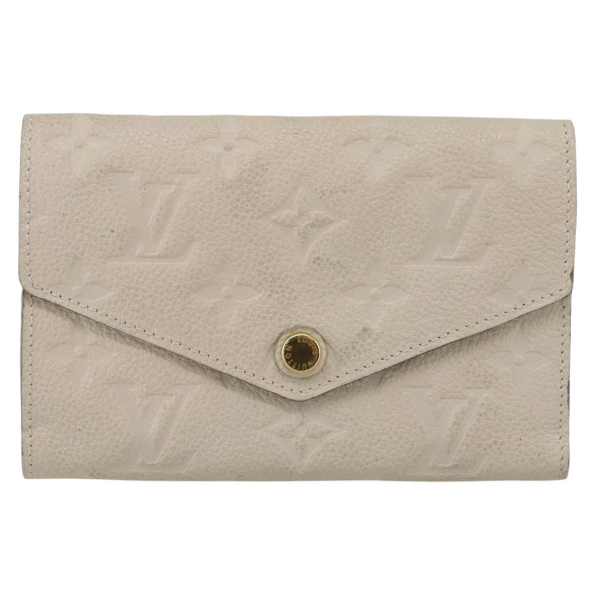 LOUIS VUITTON Empreinte Portefeuille Curie's Compact Wallet Cream LV Auth 160363