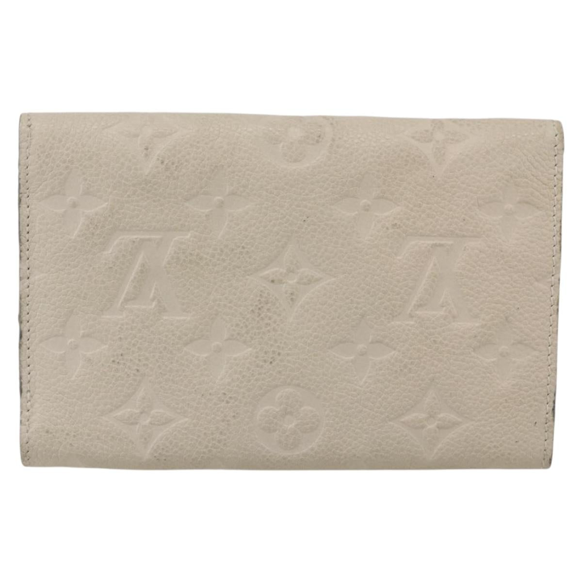 LOUIS VUITTON Empreinte Portefeuille Curie's Compact Wallet Cream LV Auth 160363