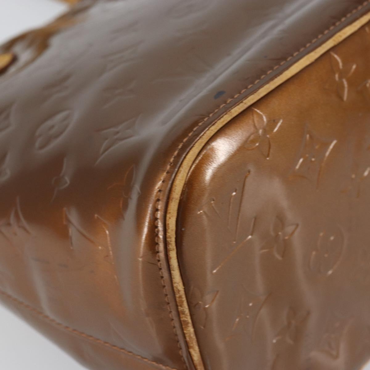 LOUIS VUITTON Monogram Vernis Houston Hand Bag Bronze M91122 LV Auth 160431