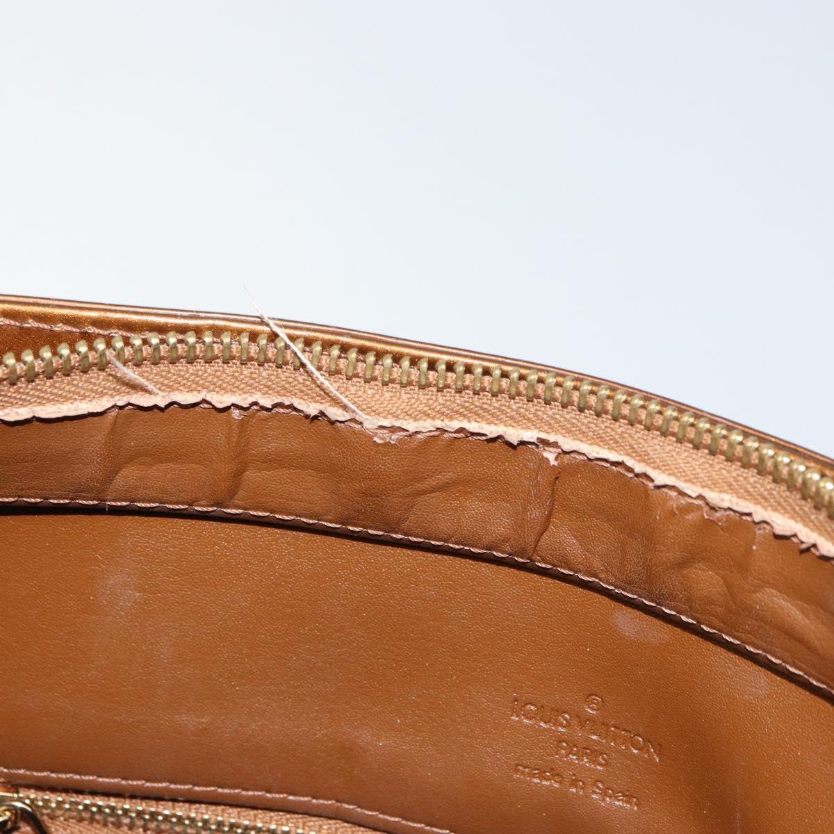 LOUIS VUITTON Monogram Vernis Houston Hand Bag Bronze M91122 LV Auth 160431