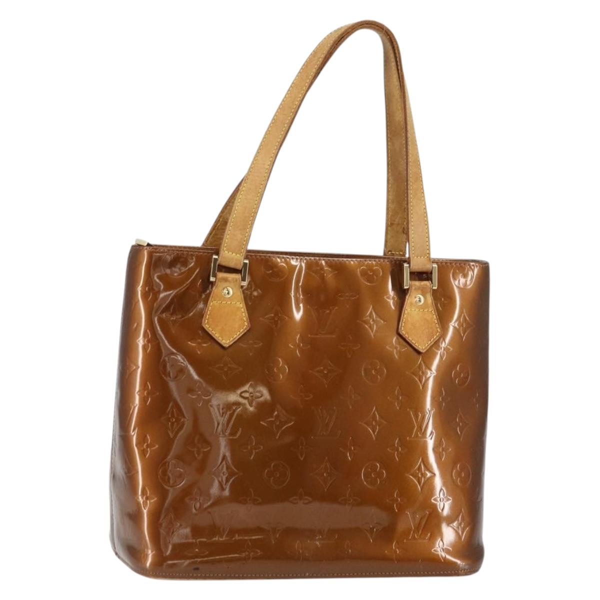 LOUIS VUITTON Monogram Vernis Houston Hand Bag Bronze M91122 LV Auth 160431