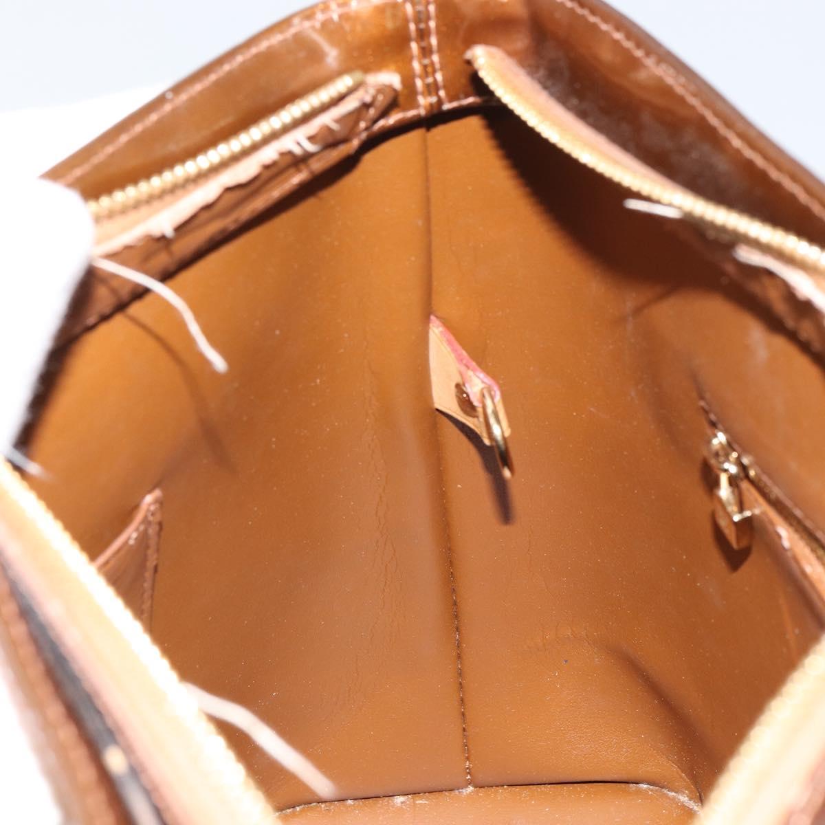 LOUIS VUITTON Monogram Vernis Houston Hand Bag Bronze M91122 LV Auth 160431