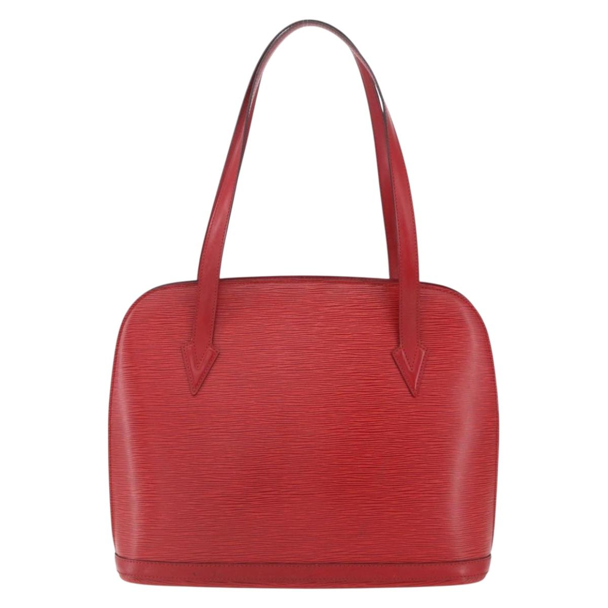LOUIS VUITTON Epi Lussac Shoulder Bag Red M52287 LV Auth 160439