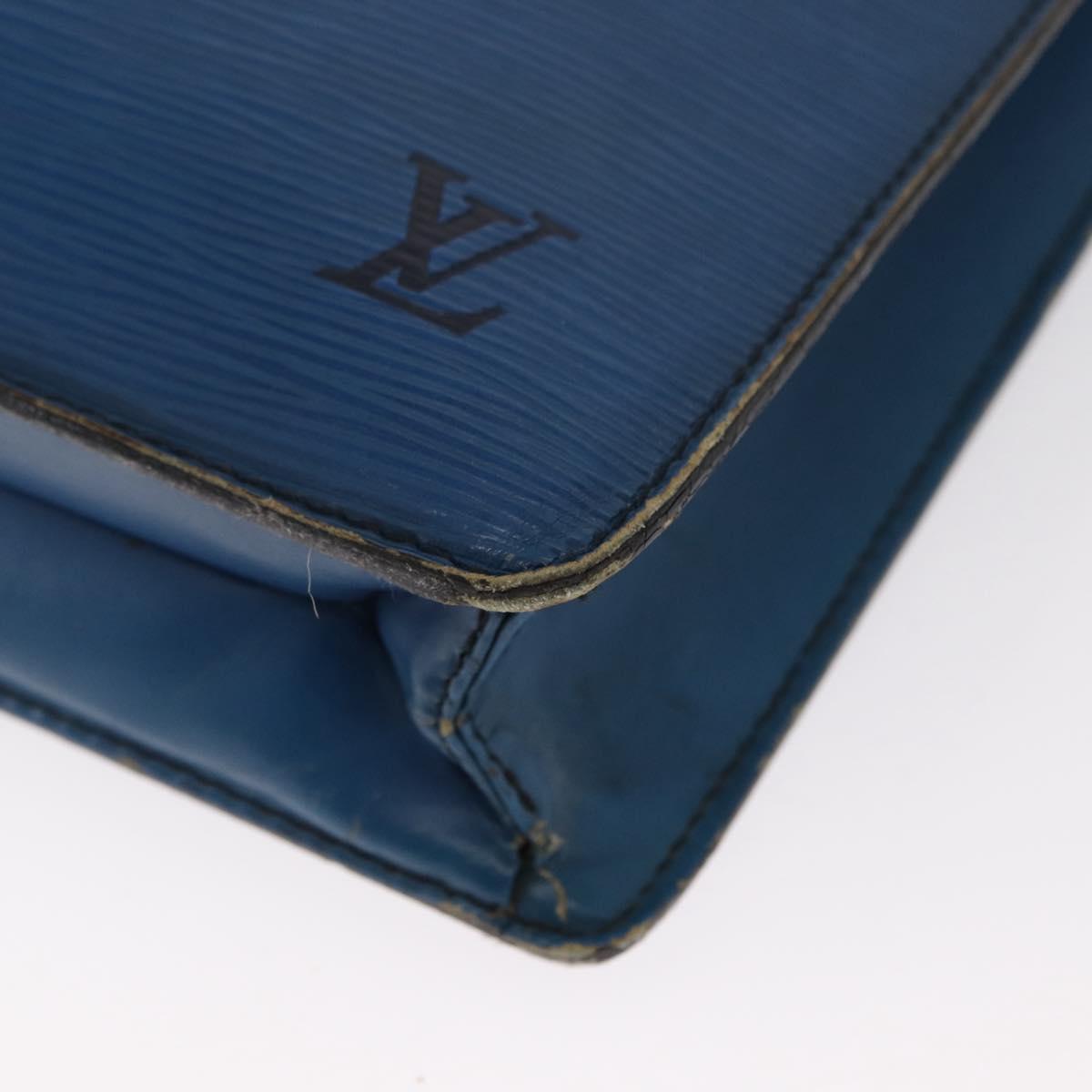 LOUIS VUITTON Epi Porte Documents Bandouliere Bag Toledo Blue LV Auth 160443