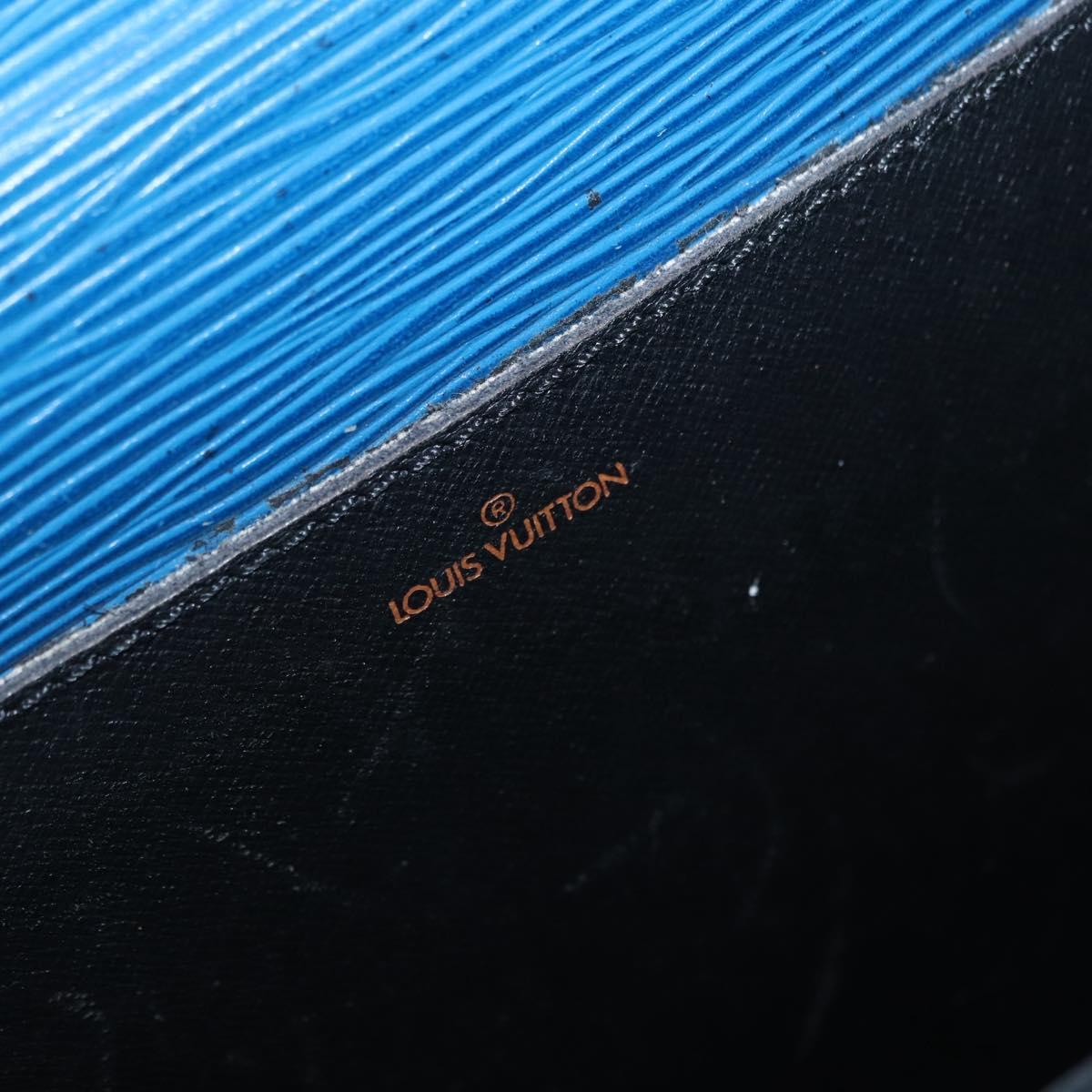 LOUIS VUITTON Epi Porte Documents Bandouliere Bag Toledo Blue LV Auth 160443