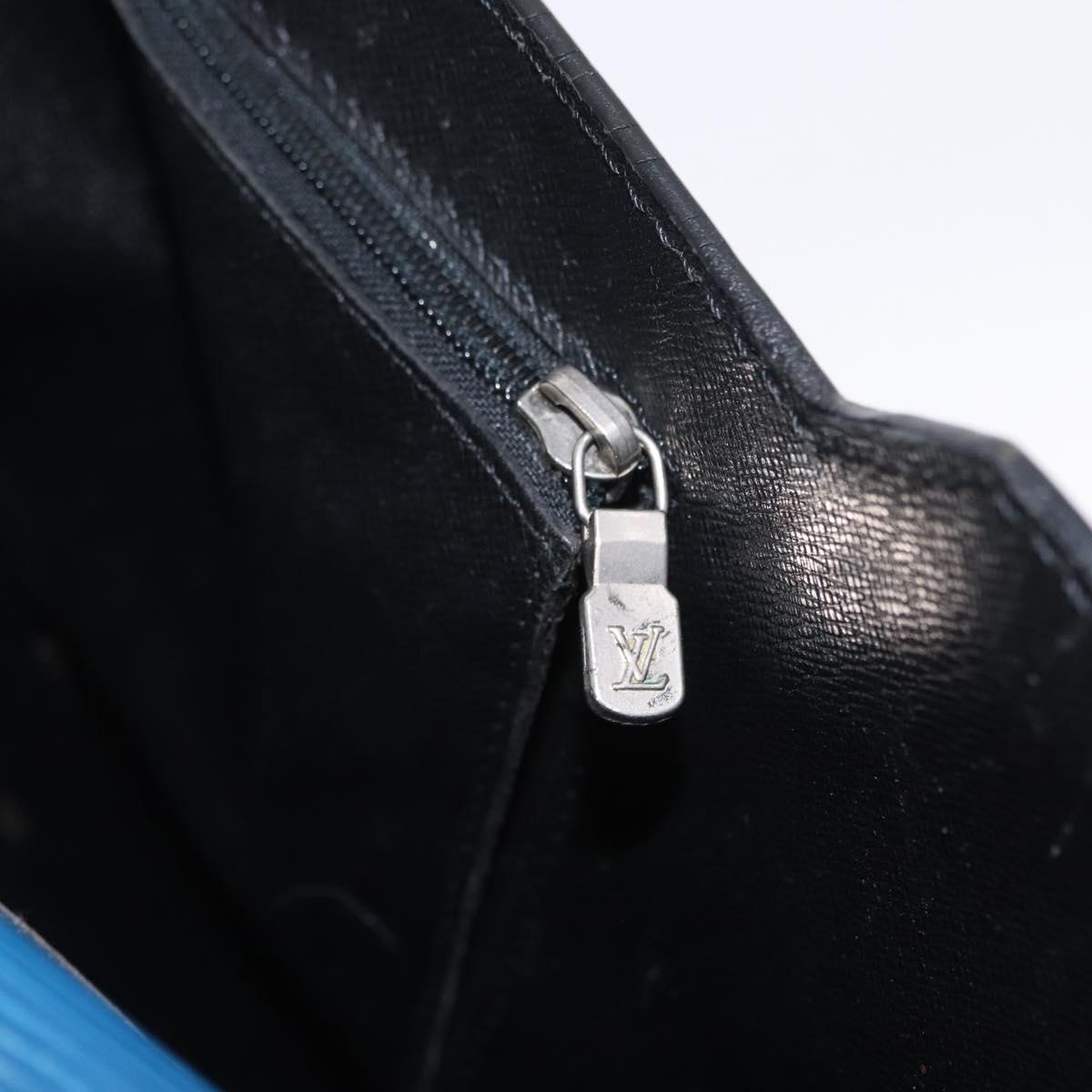 LOUIS VUITTON Epi Porte Documents Bandouliere Bag Toledo Blue LV Auth 160443