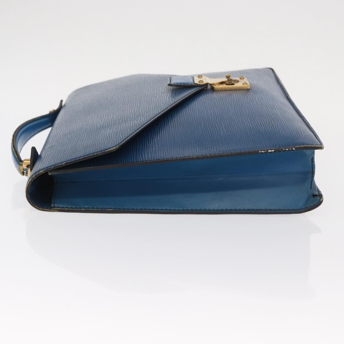 LOUIS VUITTON Epi Porte Documents Bandouliere Bag Toledo Blue LV Auth 160443