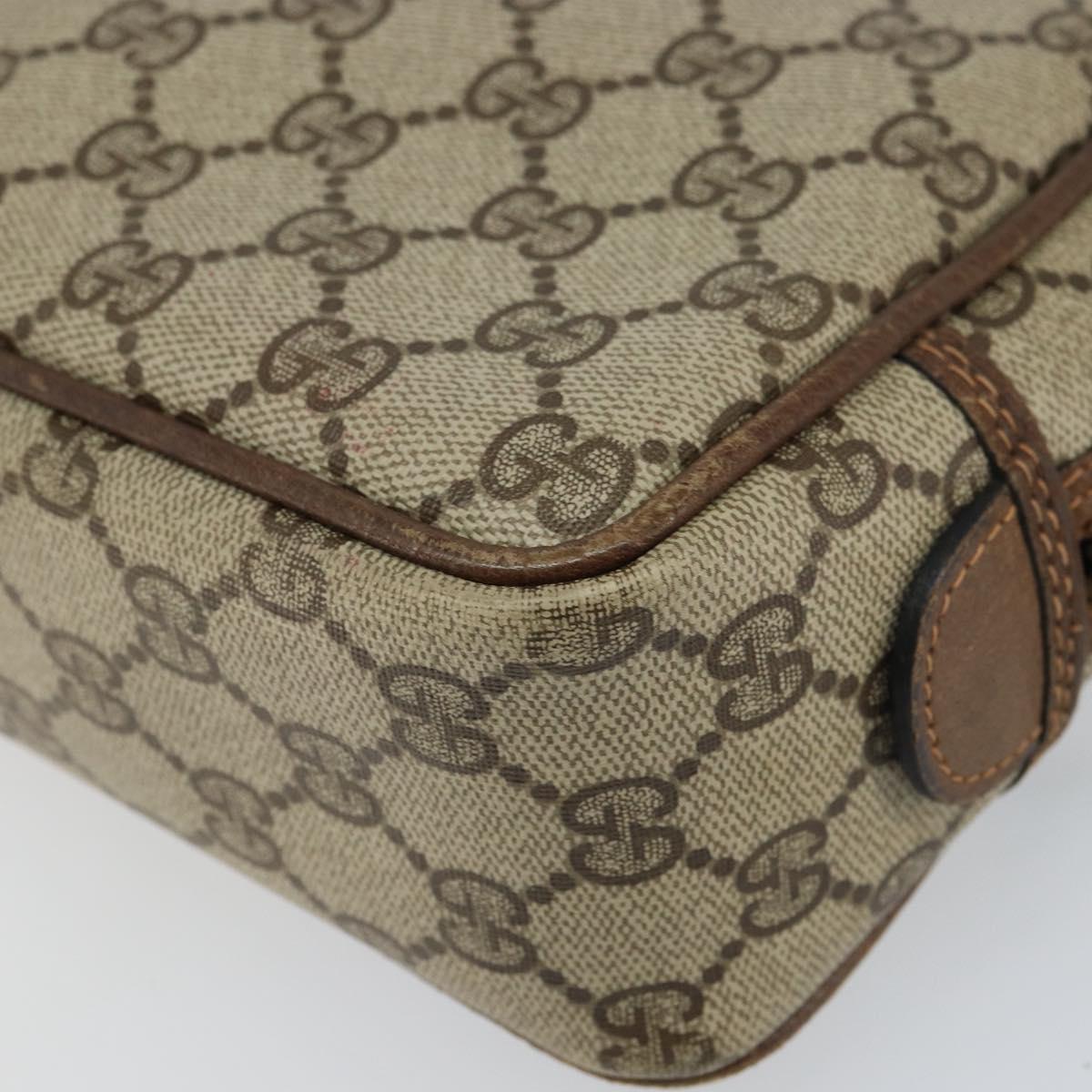 GUCCI GG Supreme Clutch Bag PVC Beige Auth 160464