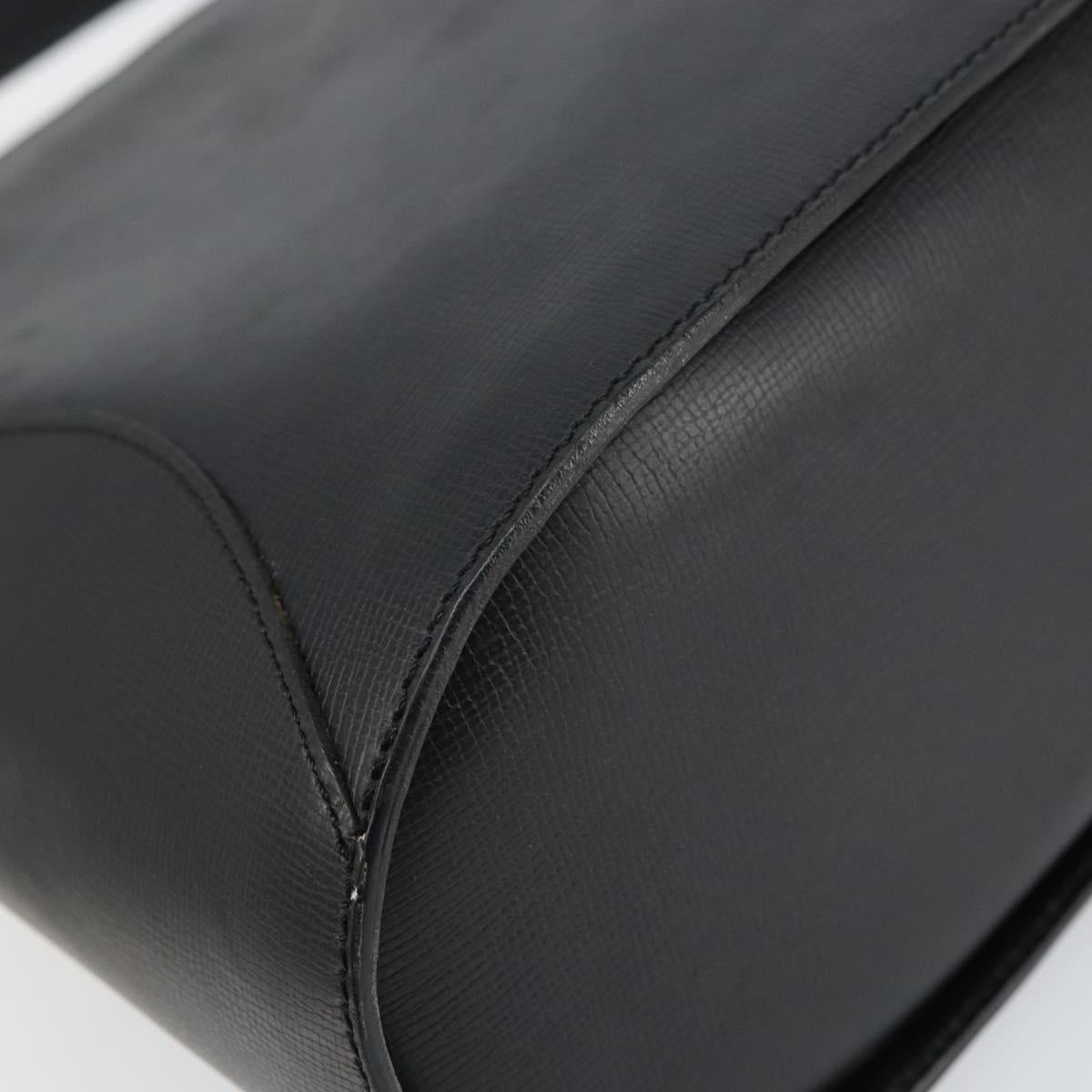 Christian Dior Shoulder Bag Leather Black Gold Auth 160468