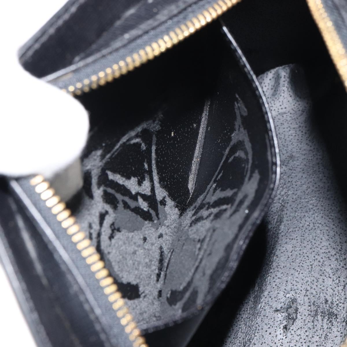 Christian Dior Shoulder Bag Leather Black Gold Auth 160468