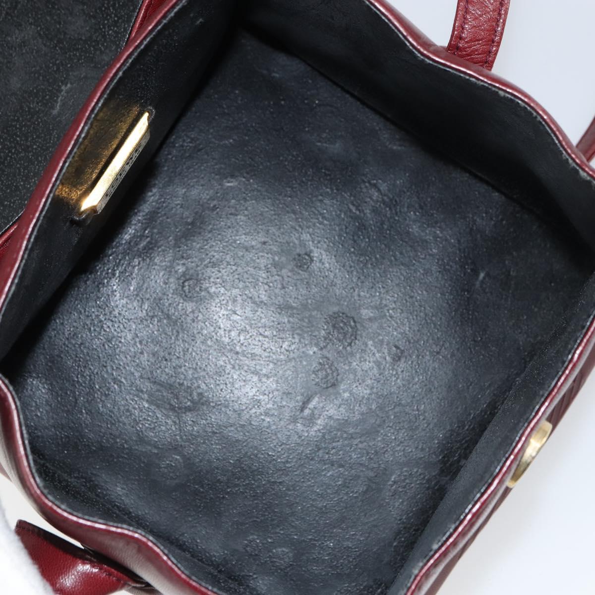 LOEWE Anagram Shoulder Bag Leather Red Gold Auth 160470