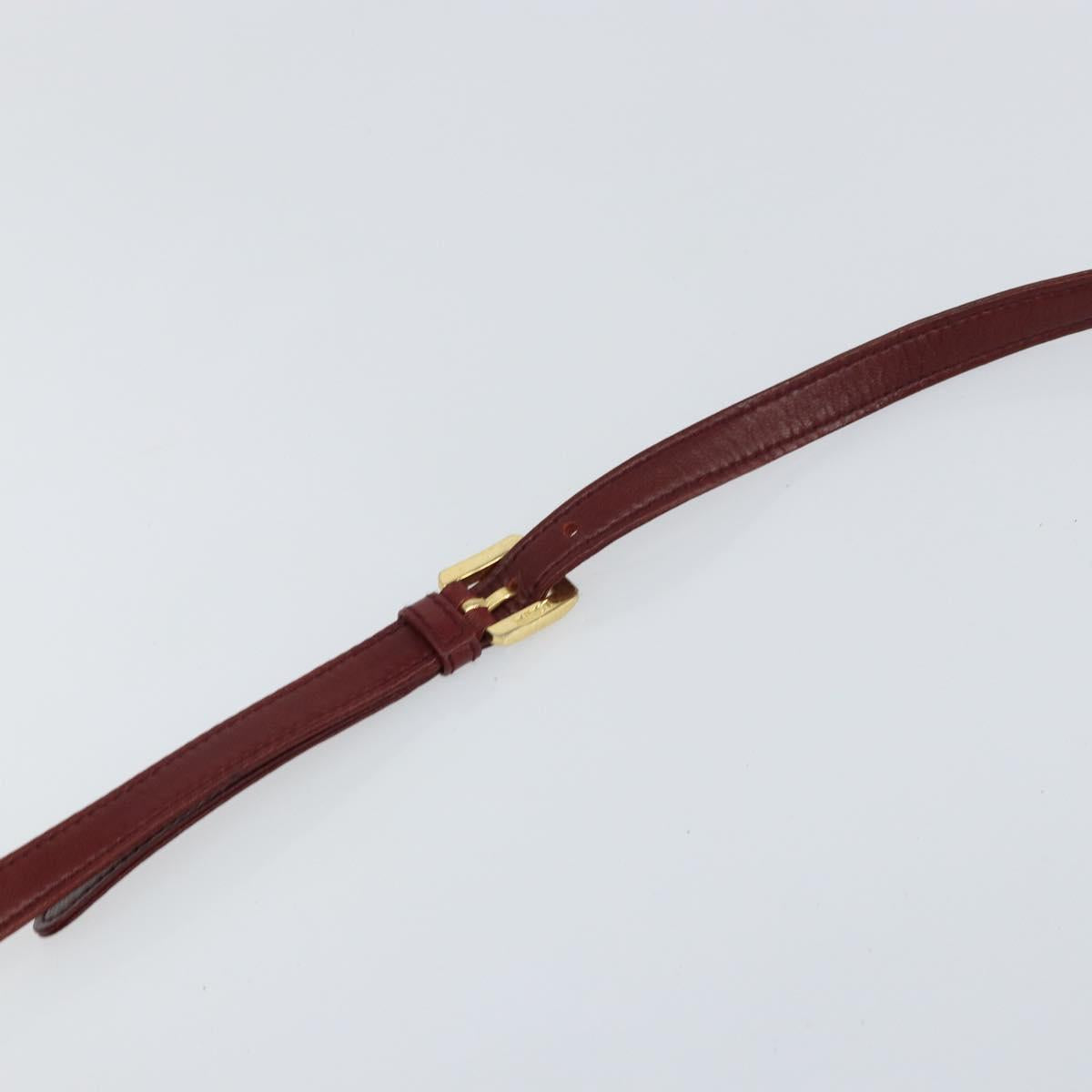 LOEWE Anagram Shoulder Bag Leather Red Gold Auth 160470
