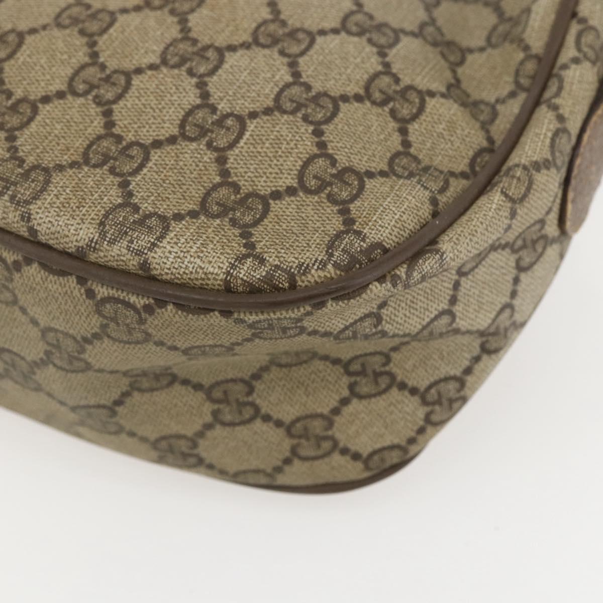 GUCCI GG Supreme Web Sherry Line Bag PVC Beige Gold 89 02 032 Auth 160476
