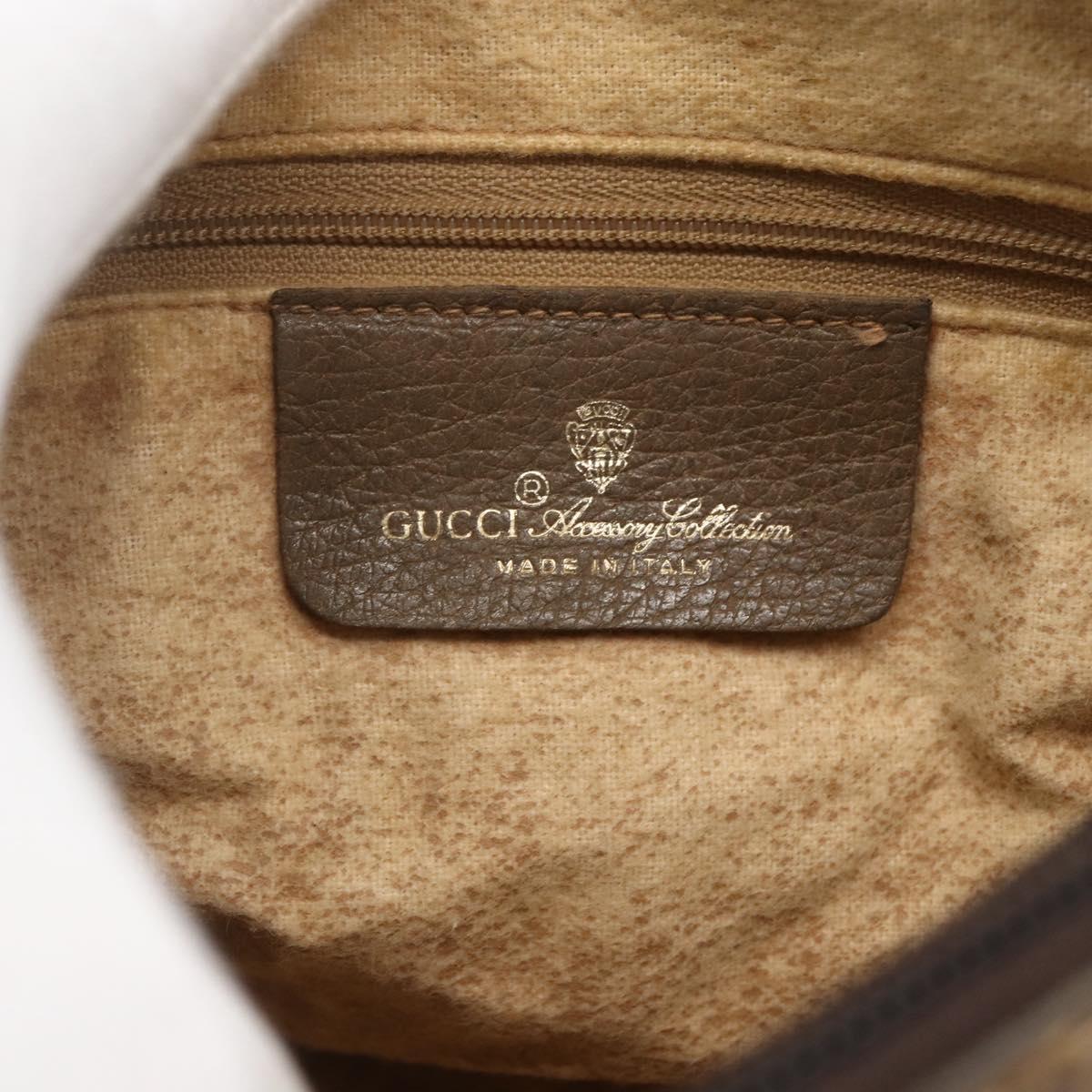 GUCCI GG Supreme Web Sherry Line Bag PVC Beige Gold 89 02 032 Auth 160476