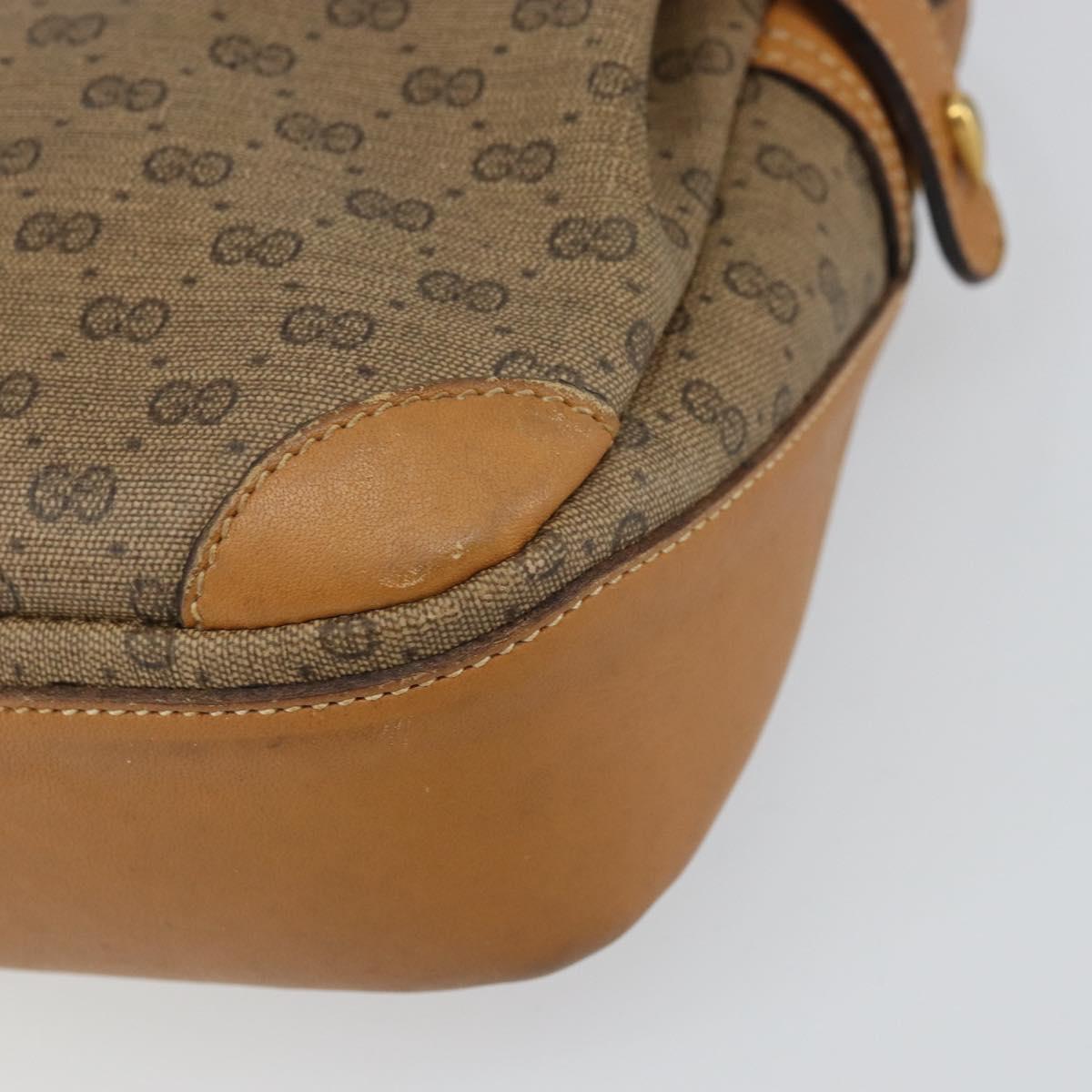 GUCCI Micro GG Supreme Shoulder Bag PVC Beige Gold 007 23 0017 Auth 160479