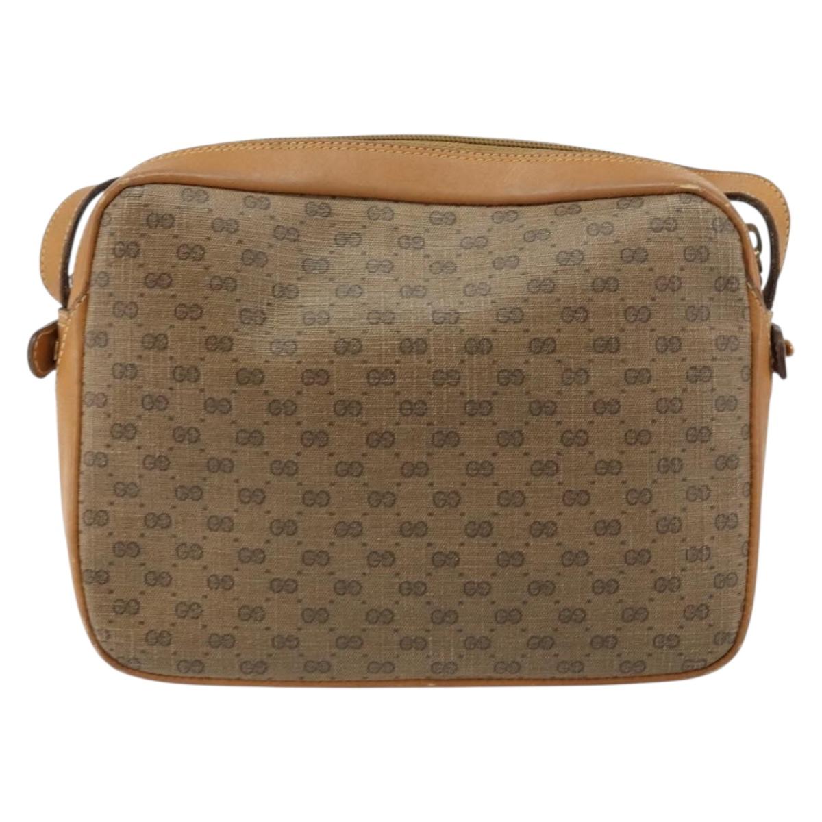 GUCCI Micro GG Supreme Shoulder Bag PVC Beige Gold 007 23 0017 Auth 160479