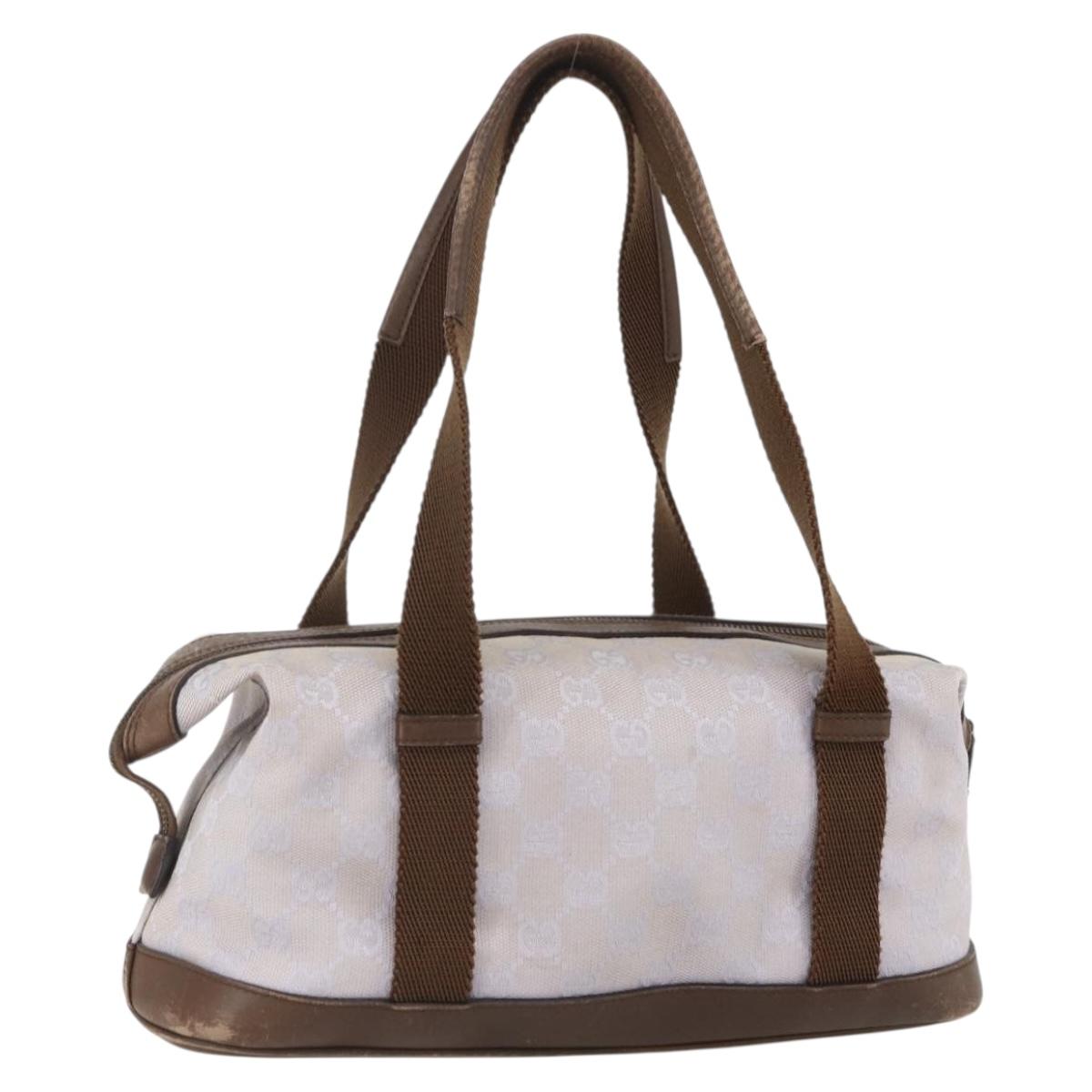 GUCCI GG Canvas Hand Bag Purple Gold 92734 Auth 160481