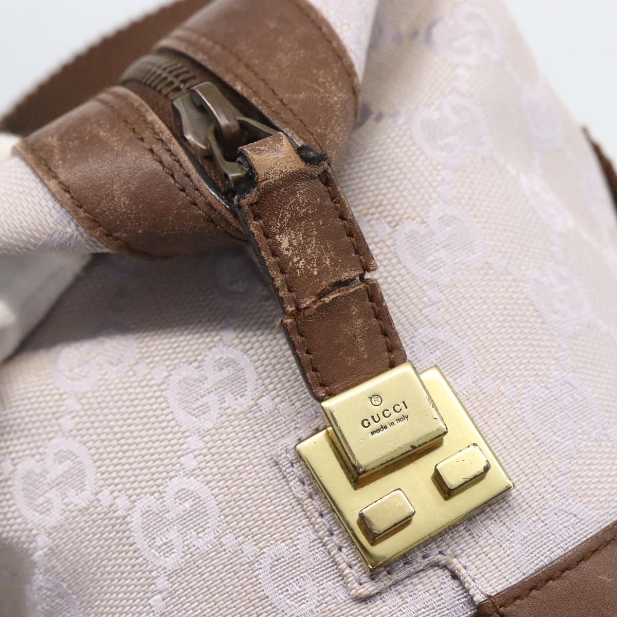GUCCI GG Canvas Hand Bag Purple Gold 92734 Auth 160481