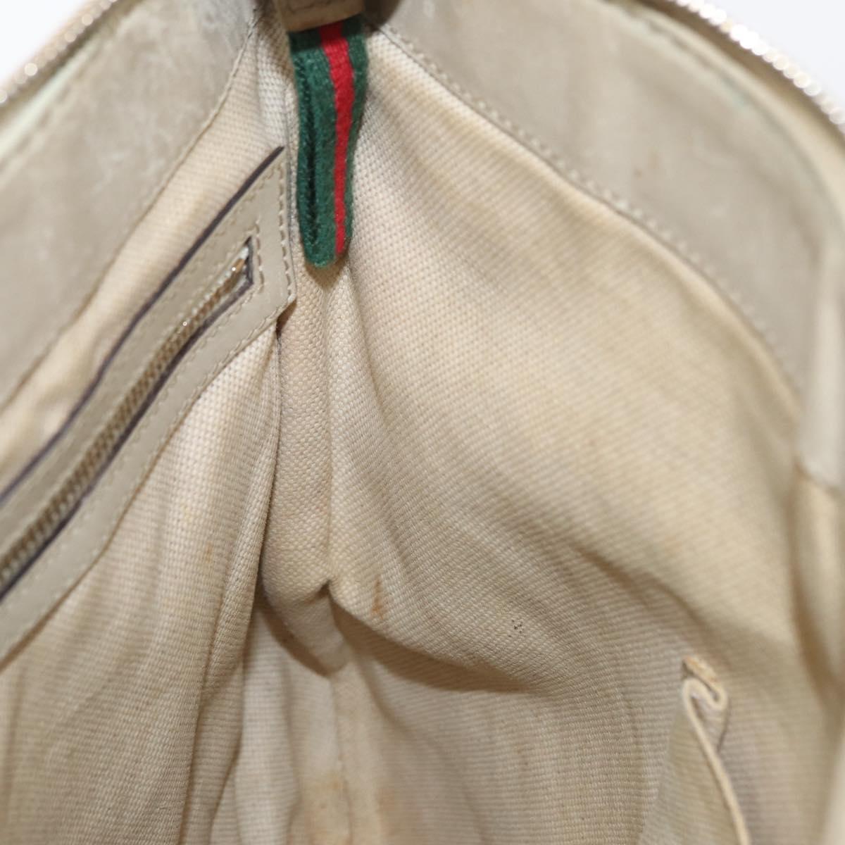 GUCCI GG Canvas Web Sherry Line Shoulder Bag Beige Gold 257065 Auth 160488