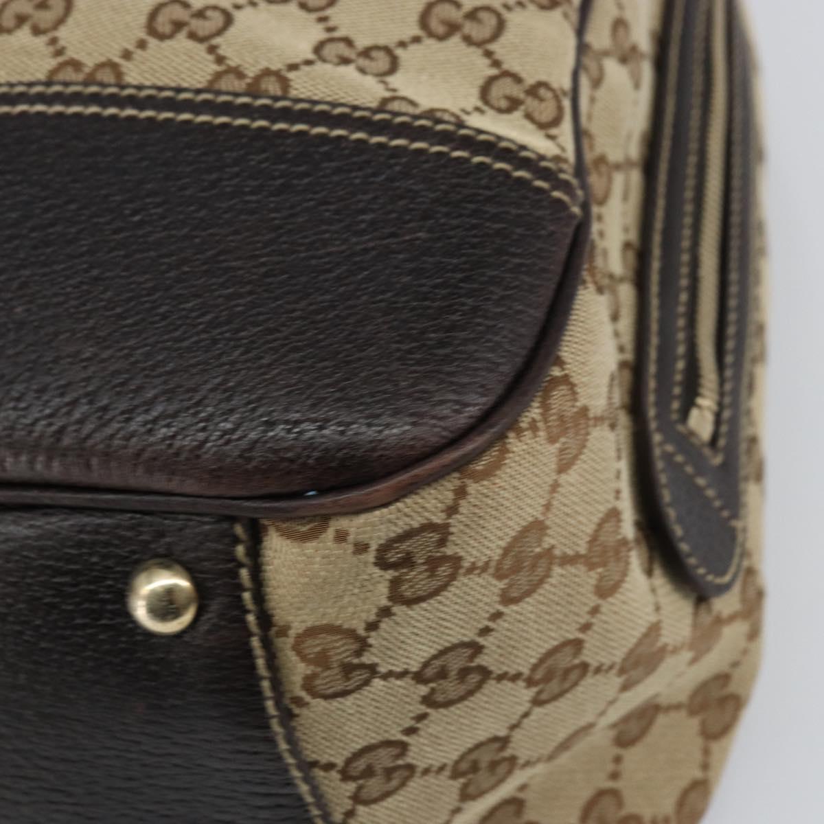 GUCCI GG Canvas Web Sherry Line Tote Bag Beige Gold 162881 Auth 160492