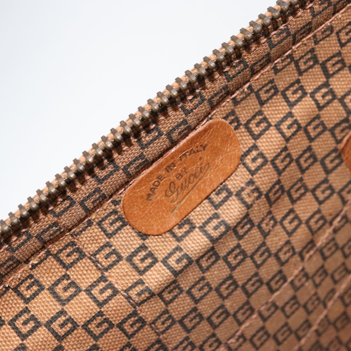 GUCCI Web Sherry Line Boston Bag Canvas Beige Gold Auth 160502