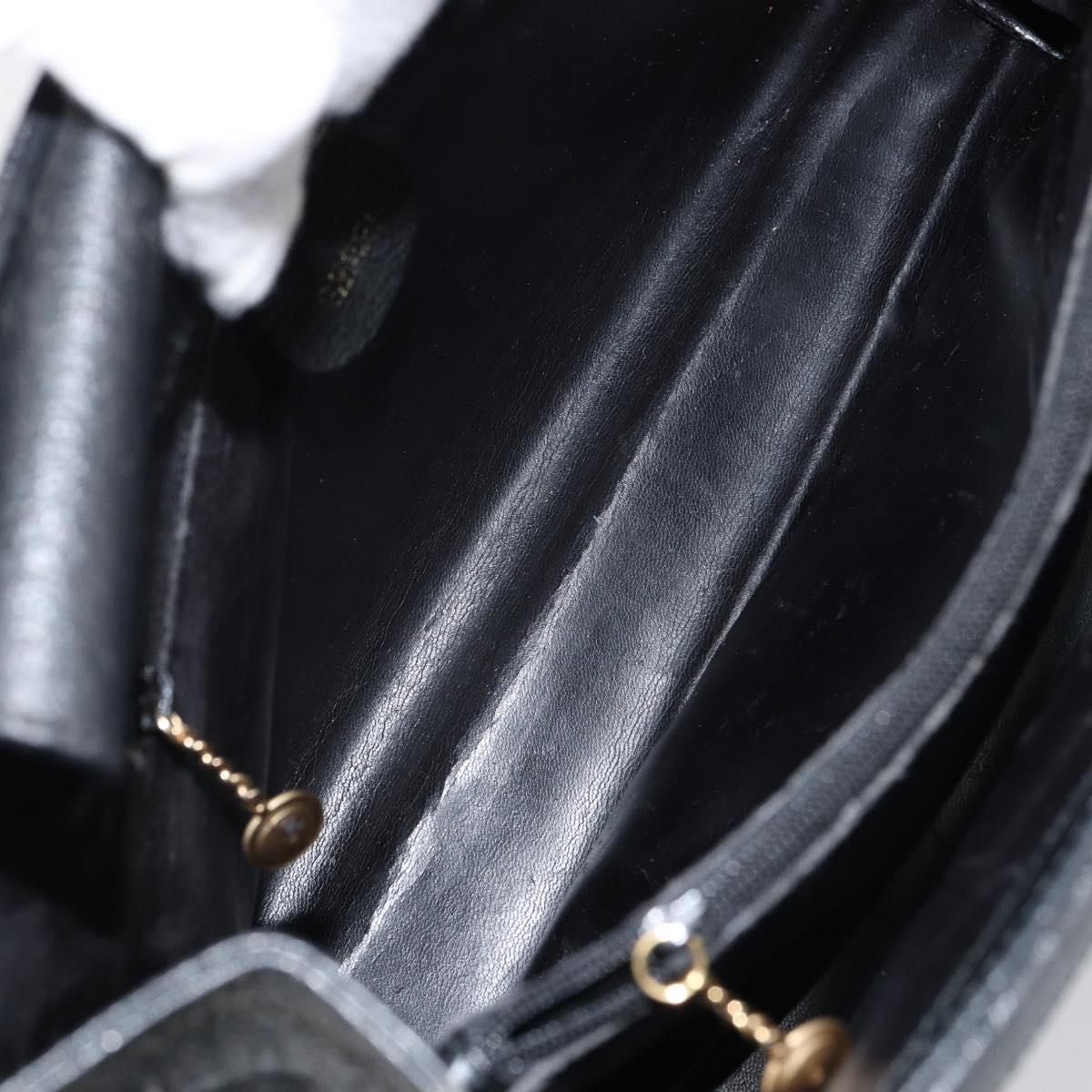 GUCCI Bamboo Hand Bag Suede Leather Black Gold 002 1186 0260 Auth 160503