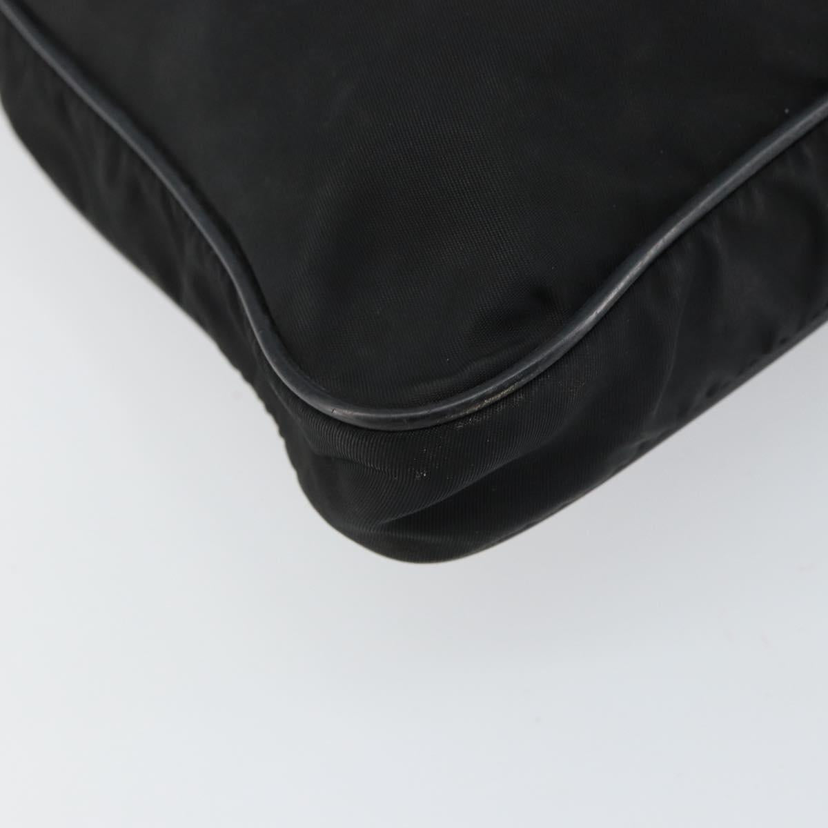 PRADA Shoulder Bag Nylon Black Silver Auth 160512