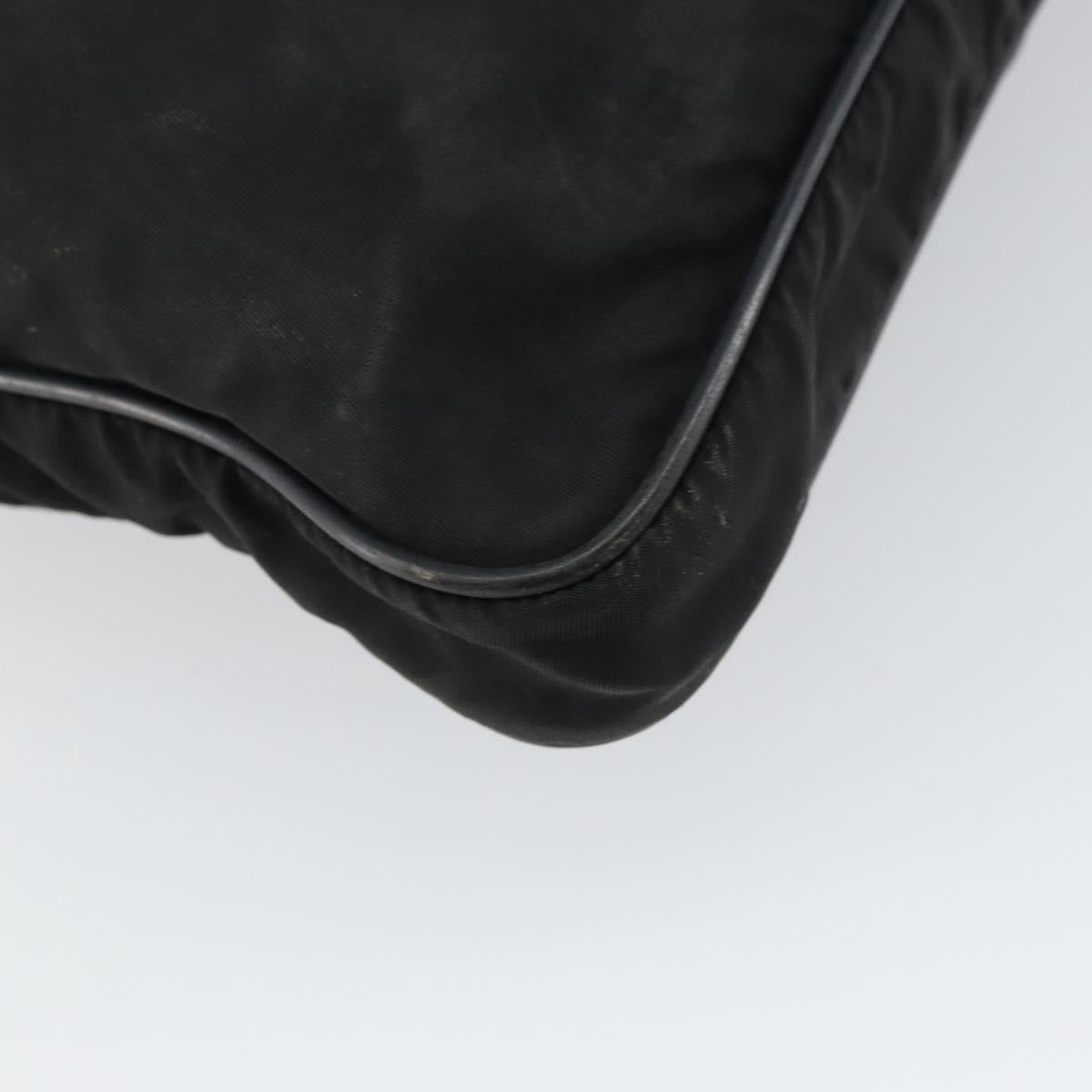PRADA Shoulder Bag Nylon Black Silver Auth 160512