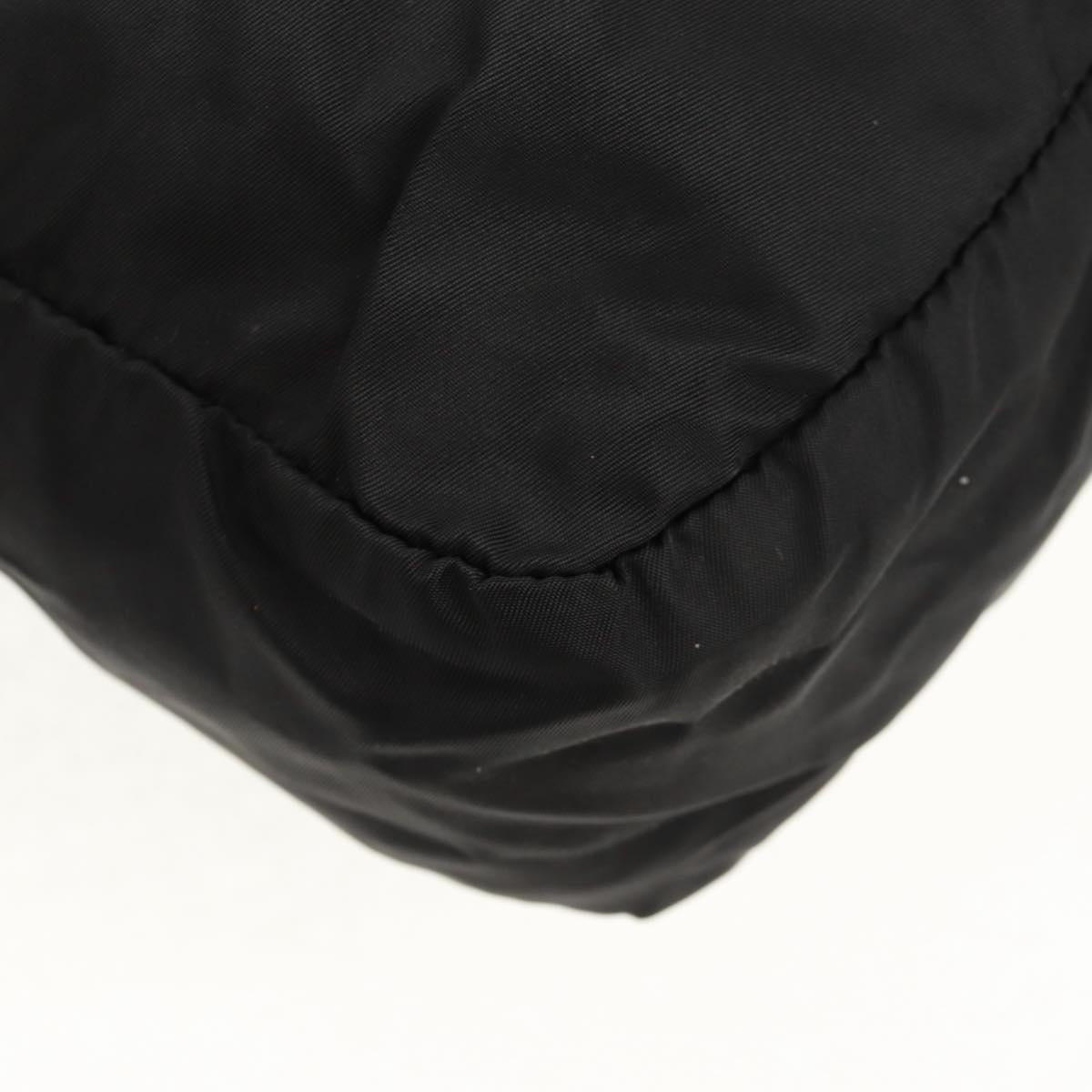 PRADA Shoulder Bag Nylon Black Silver Auth 160516