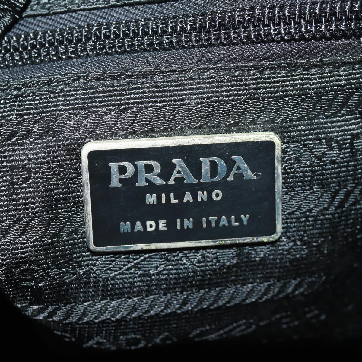 PRADA Shoulder Bag Nylon Black Silver Auth 160516
