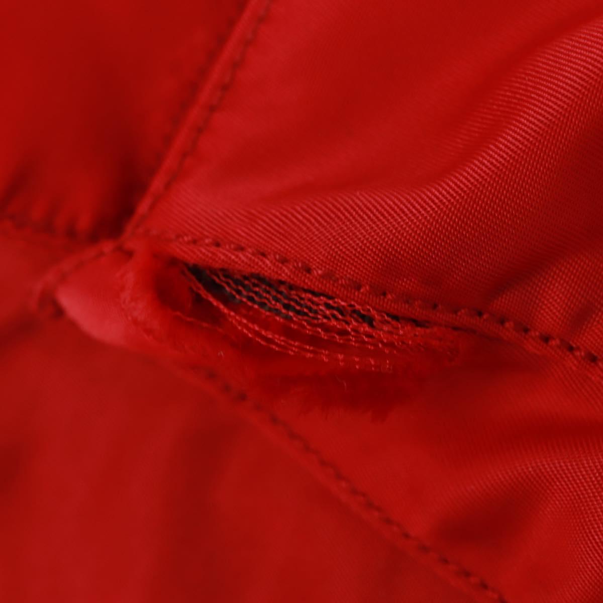 PRADA Backpack Nylon Red Silver Auth 160522