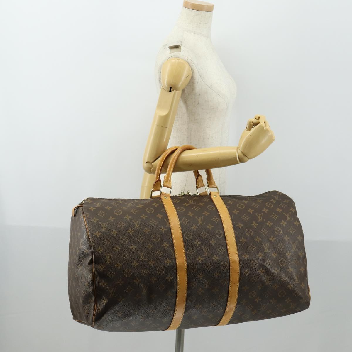 LOUIS VUITTON Monogram Keepall 55 Boston Bag M41424 LV Auth 160532