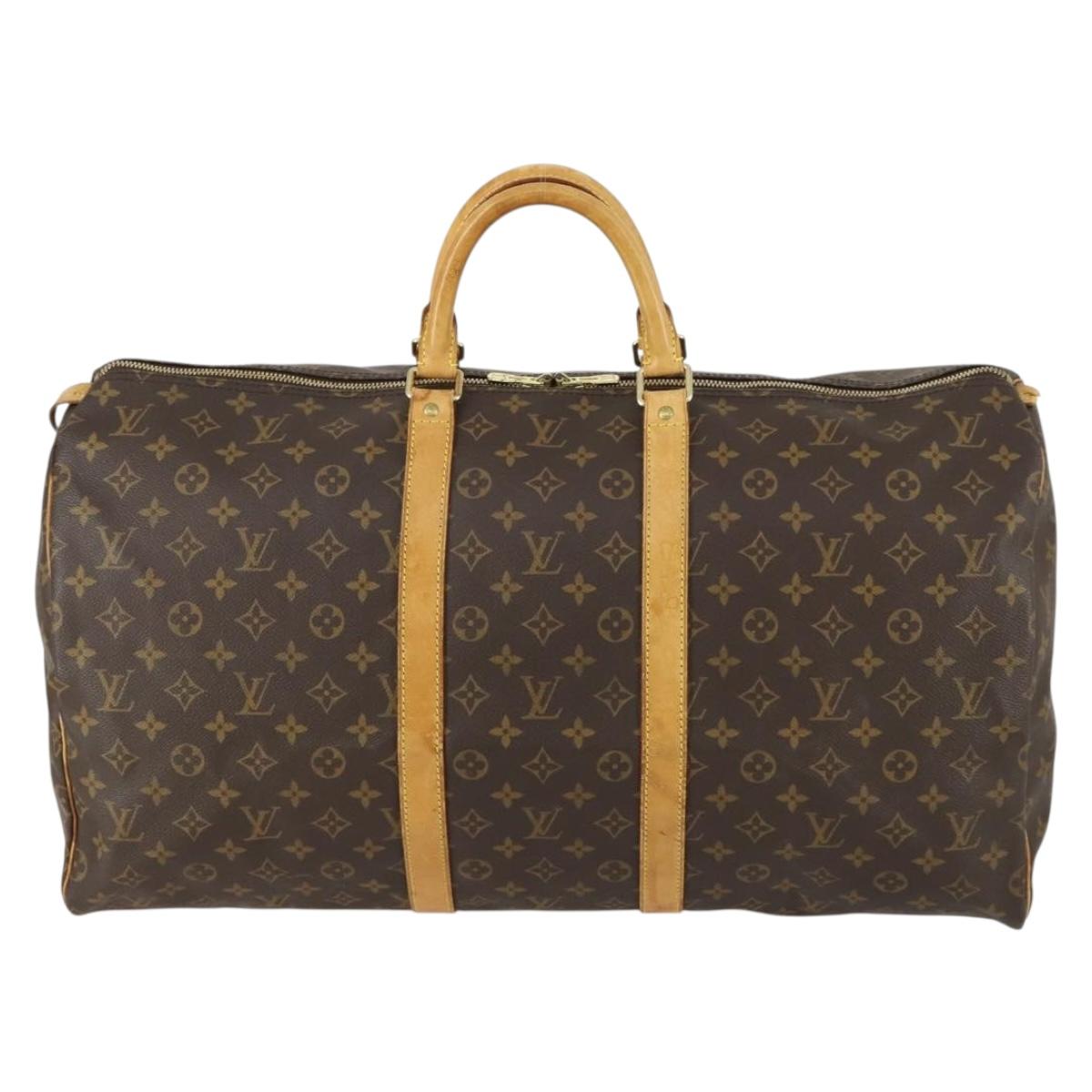 LOUIS VUITTON Monogram Keepall 55 Boston Bag M41424 LV Auth 160532