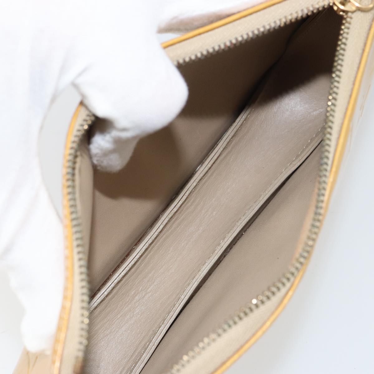LOUIS VUITTON Vernis Lexington Accessory Pouch Beige M91010 LV Auth 160549