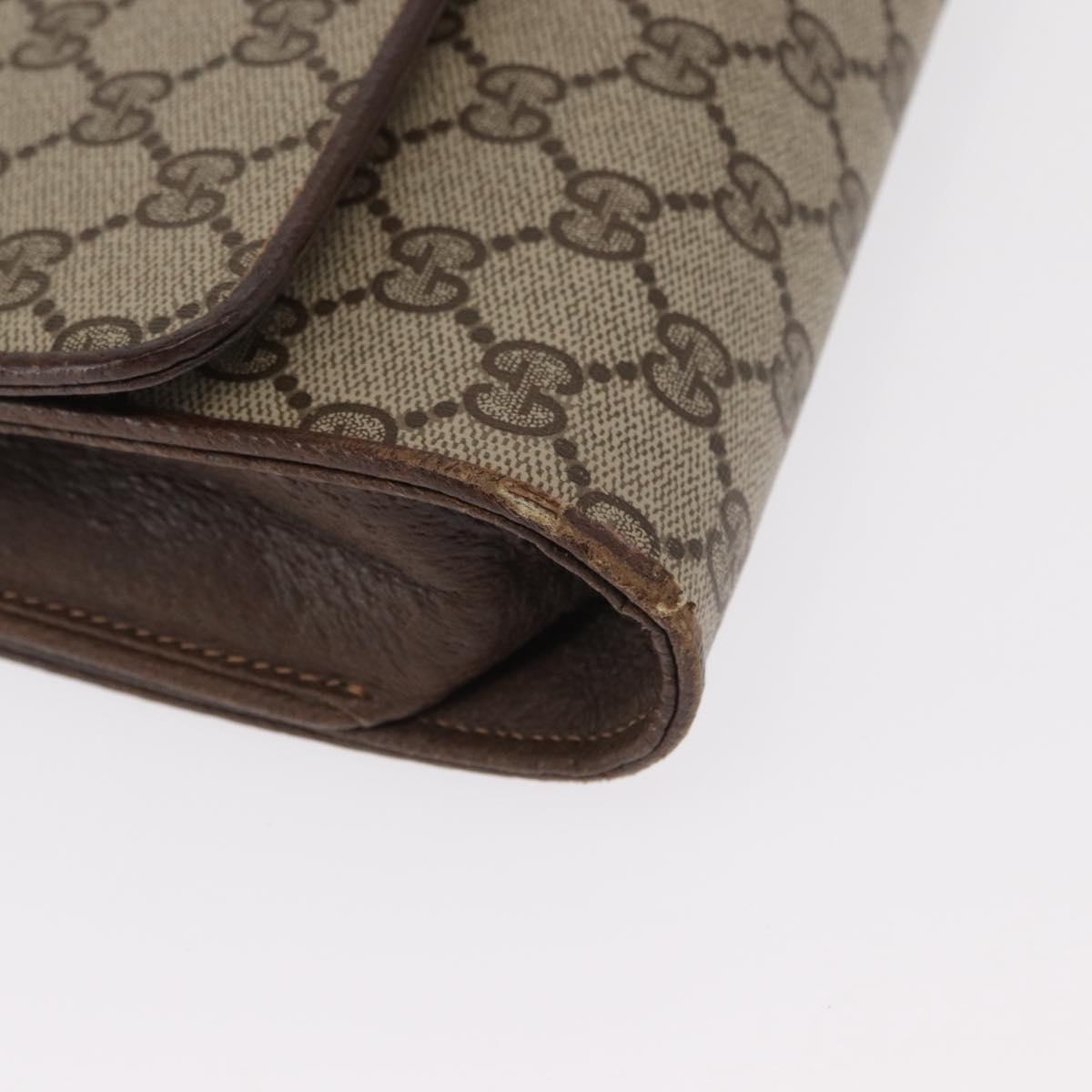 GUCCI GG Supreme Shoulder Bag PVC Beige Gold 904 02 050 Auth 160557