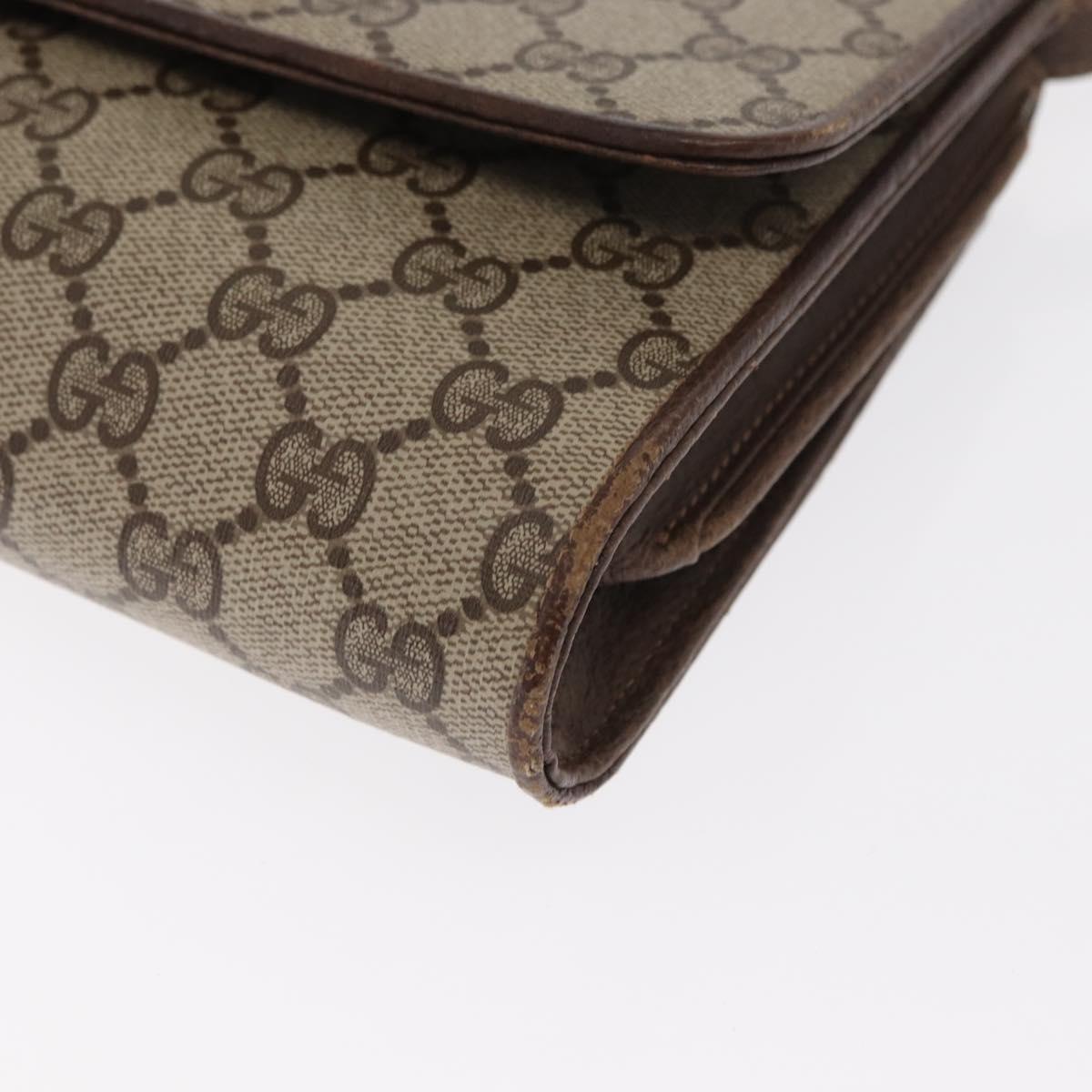 GUCCI GG Supreme Shoulder Bag PVC Beige Gold 904 02 050 Auth 160557