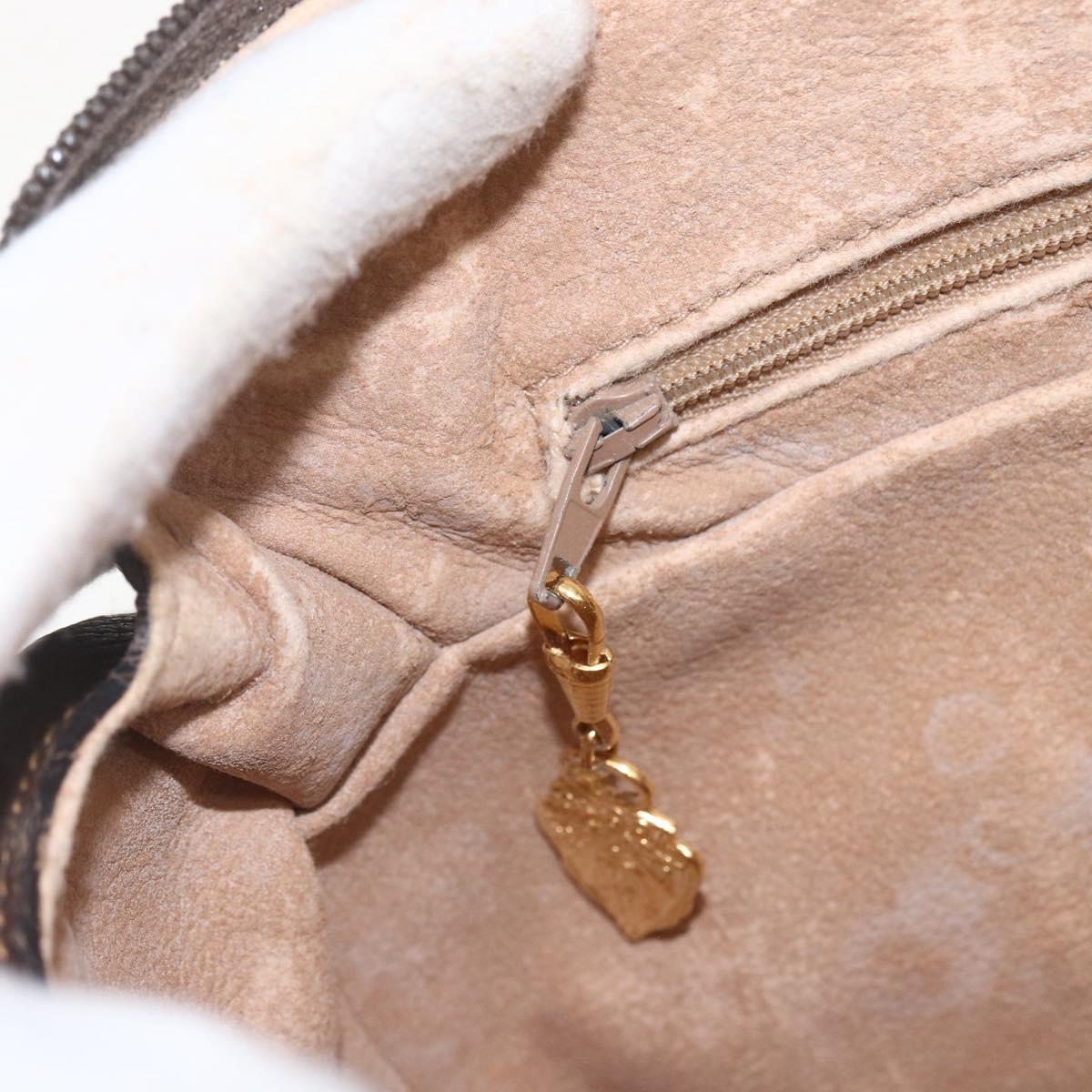 GUCCI GG Supreme Web Sherry Line Shoulder Bag PVC Beige Gold Auth 160559